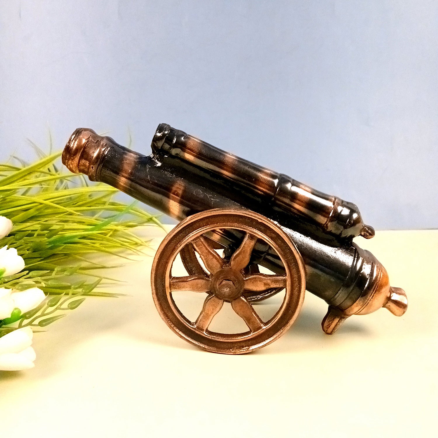 Cannon Showpiece | Vintage Cannon Model | Antique Decorative Figurine - for Table Decor, Home Decor and Gifts - 11 Inch - Apkamart #Size_13 Inch