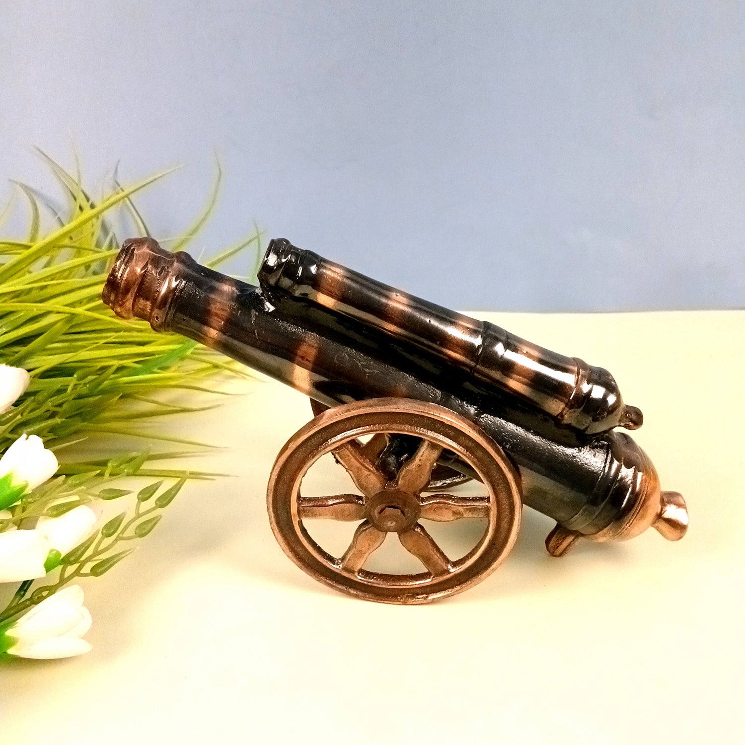 Cannon Showpiece | Vintage Cannon Model | Antique Decorative Figurine - for Table Decor, Home Decor and Gifts - 11 Inch - Apkamart #Size_13 Inch