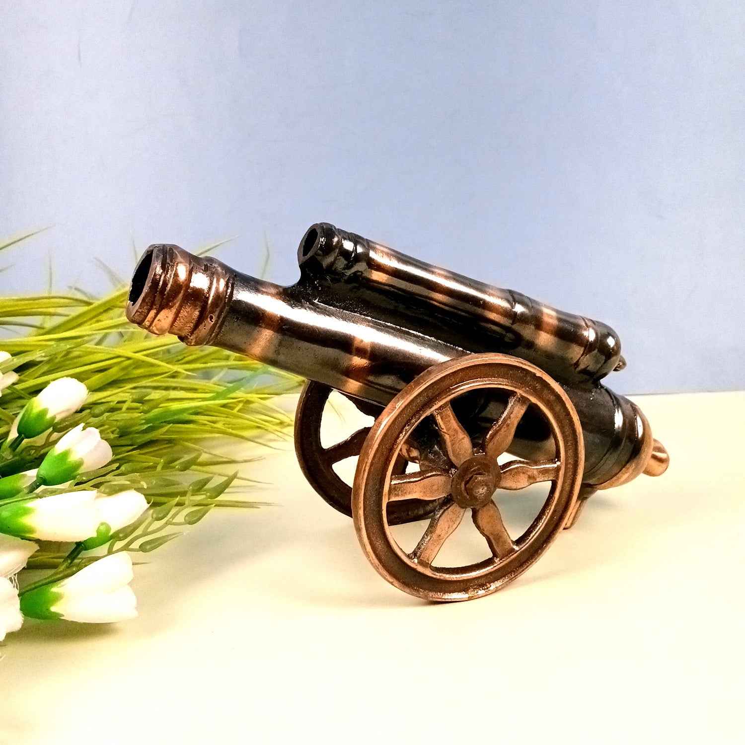 Cannon Showpiece | Vintage Cannon Model | Antique Decorative Figurine - for Table Decor, Home Decor and Gifts - 11 Inch - Apkamart #Size_13 Inch