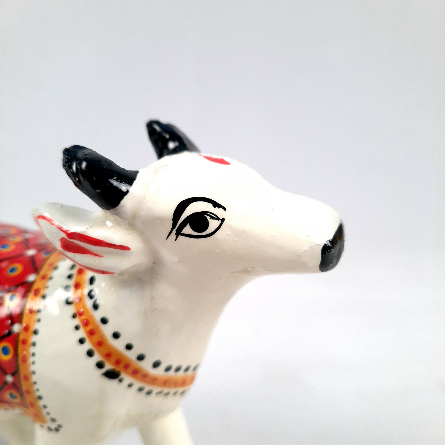 Cow Showpiece | Kamdhenu Cow Statue Figurine - for Puja, Home, Table, Shelf, Living Room Decor, Gifts - 5 Inch - apkamart