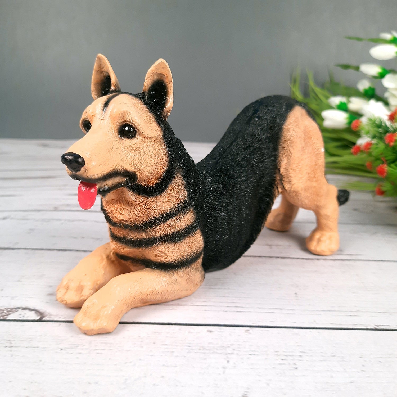 Dog Showpiece Statue | Animal Figurines | Home Decor Showpieces - Home, Table, Living Room, Indoor/Outdoor, Garden Decor & Gift - Apkamart #Style_Style 2