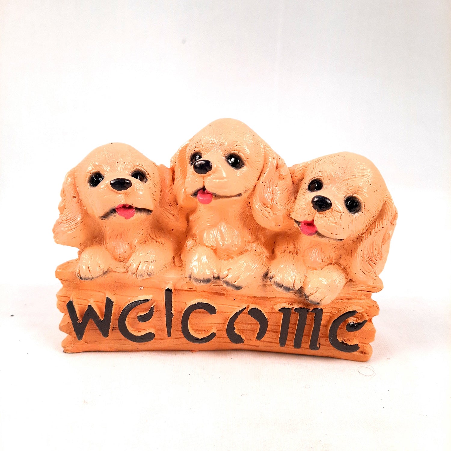 Welcome Dog Showpiece Statue | Animal Figurine - for Door, Entrance, Living Room, Kitchen Decor, House Warming Gifts - 6 Inch - Apkamart #Style_Design 2