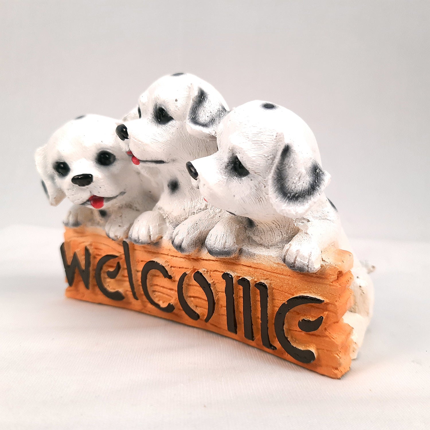 Welcome Dog Showpiece Statue | Animal Figurine - for Door, Entrance, Living Room, Kitchen Decor, House Warming Gifts - 6 Inch - Apkamart #Style_Design 1