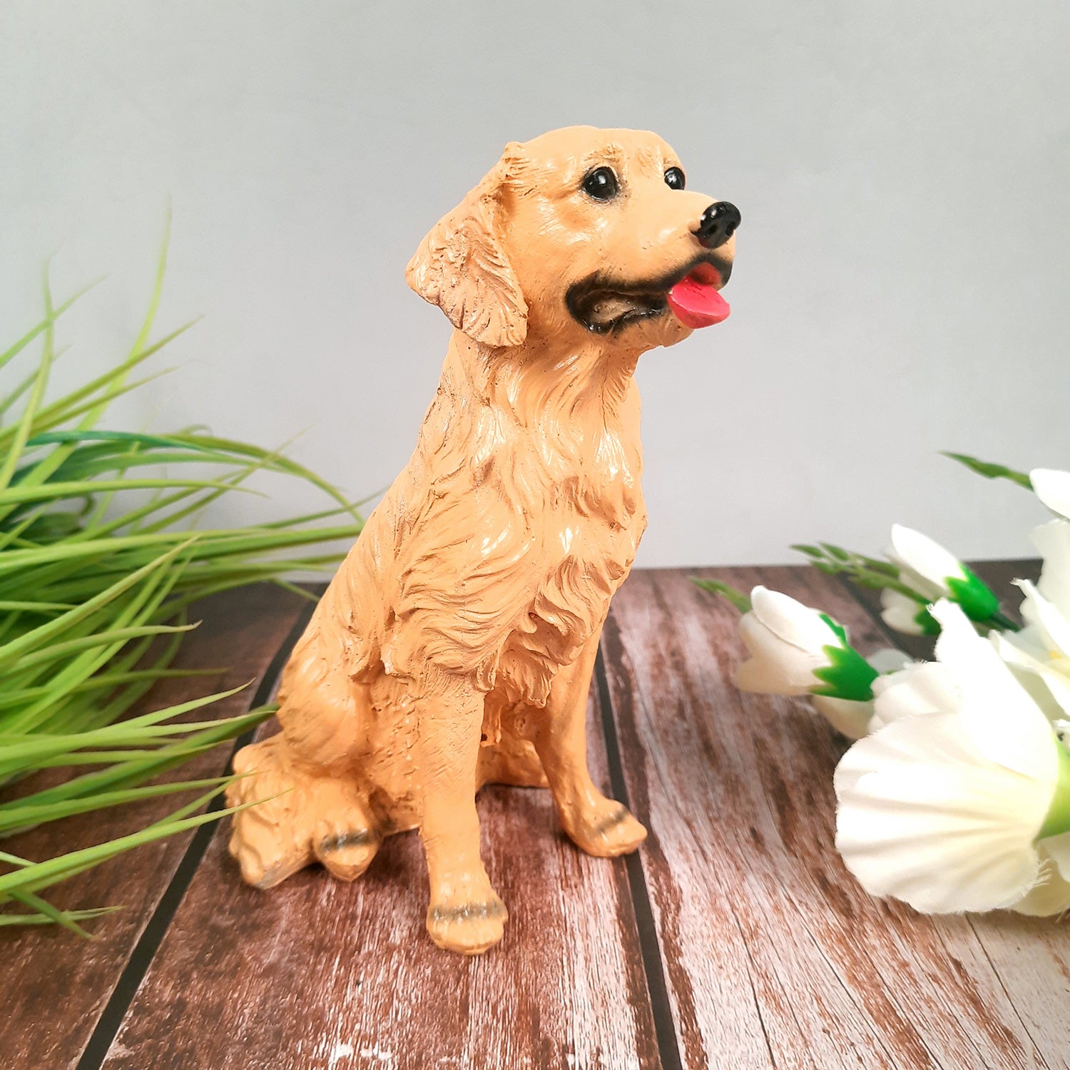 Dog Showpiece Statue | Animal Figurines | Home Decor Showpieces - Home, Table, Living Room, Indoor/Outdoor, Garden Decor & Gift - Apkamart #Style_Style 4