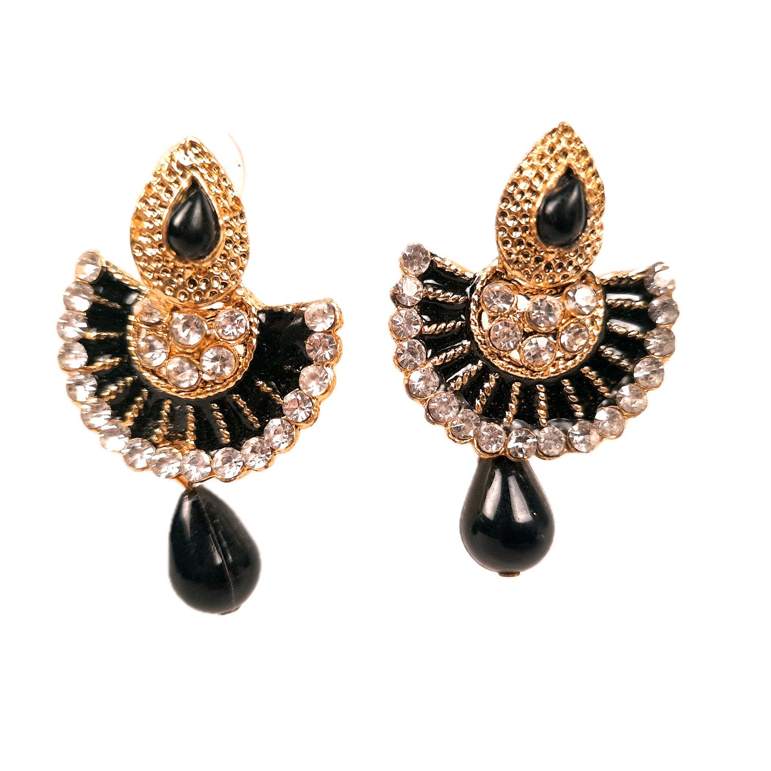 Earring Stud - Black Floral Drop Earrings | Latest Stylish Fashion Jewellery | Gifts for Her, Friendship Day, Valentine's Day Gift - apkamart