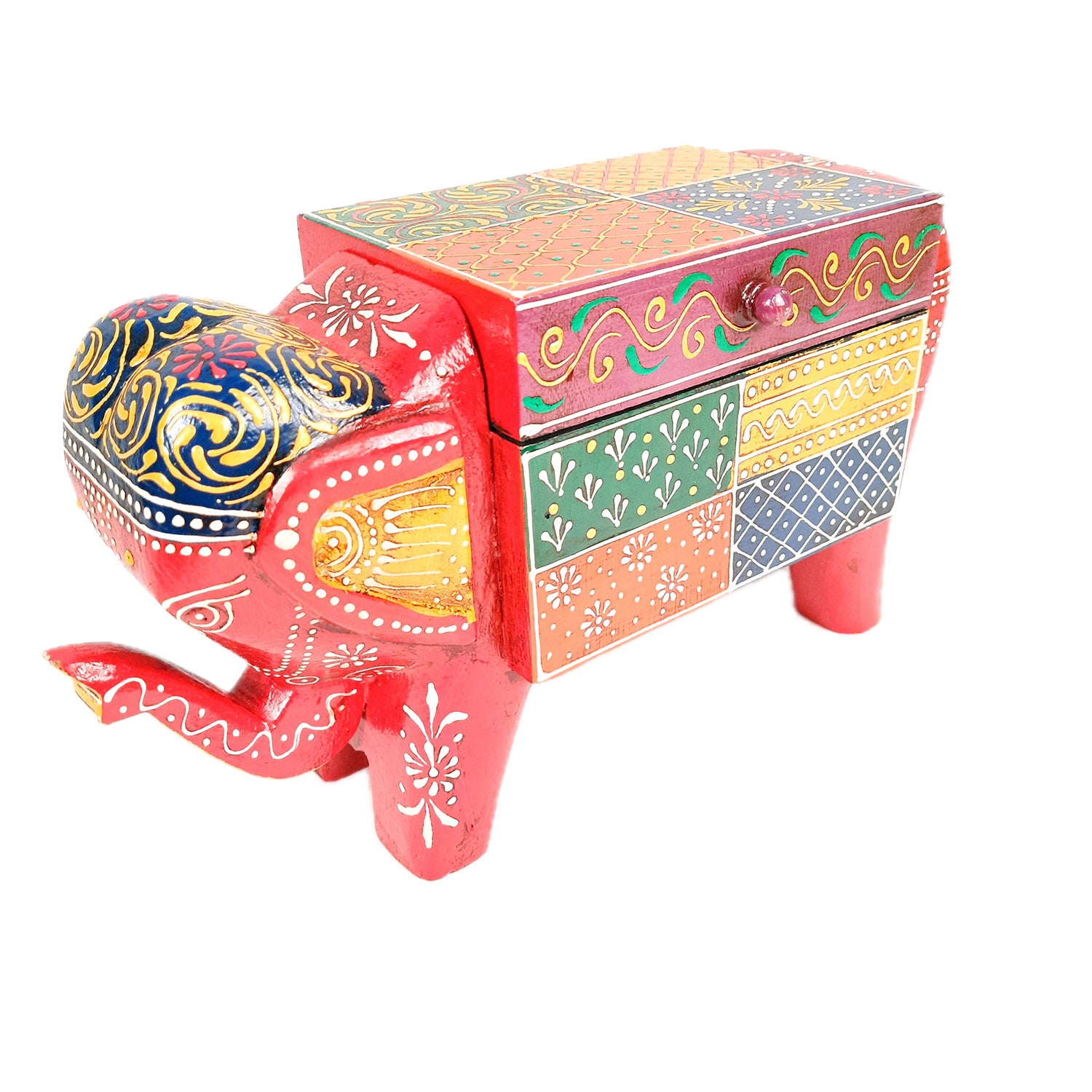 Jewellery Box - Elephant Design | Decorative Wooden Jewelry Box - For Earring, Necklace & Gifts - 11 Inch