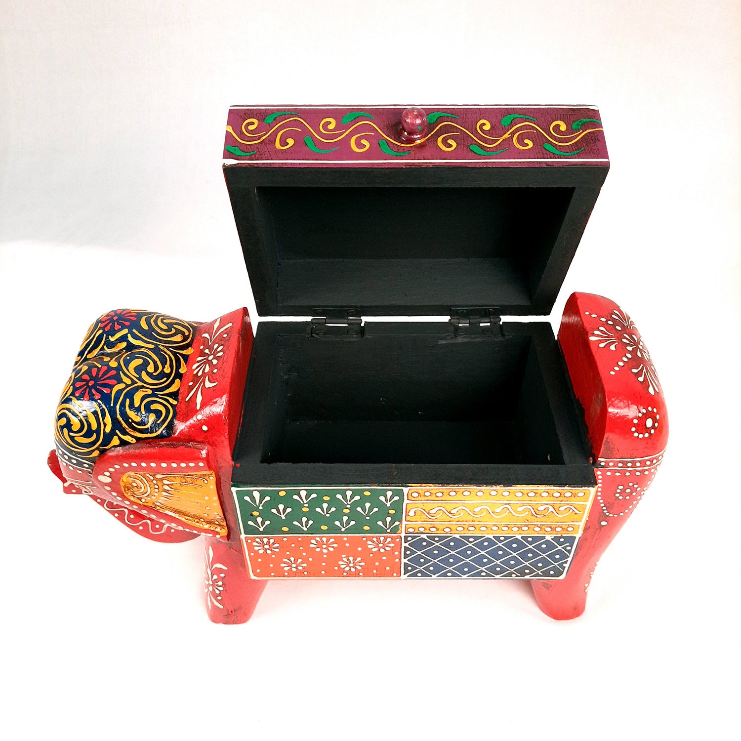 Jewellery Box - Elephant Design | Decorative Wooden Jewelry Box - For Earring, Necklace & Gifts - 11 Inch