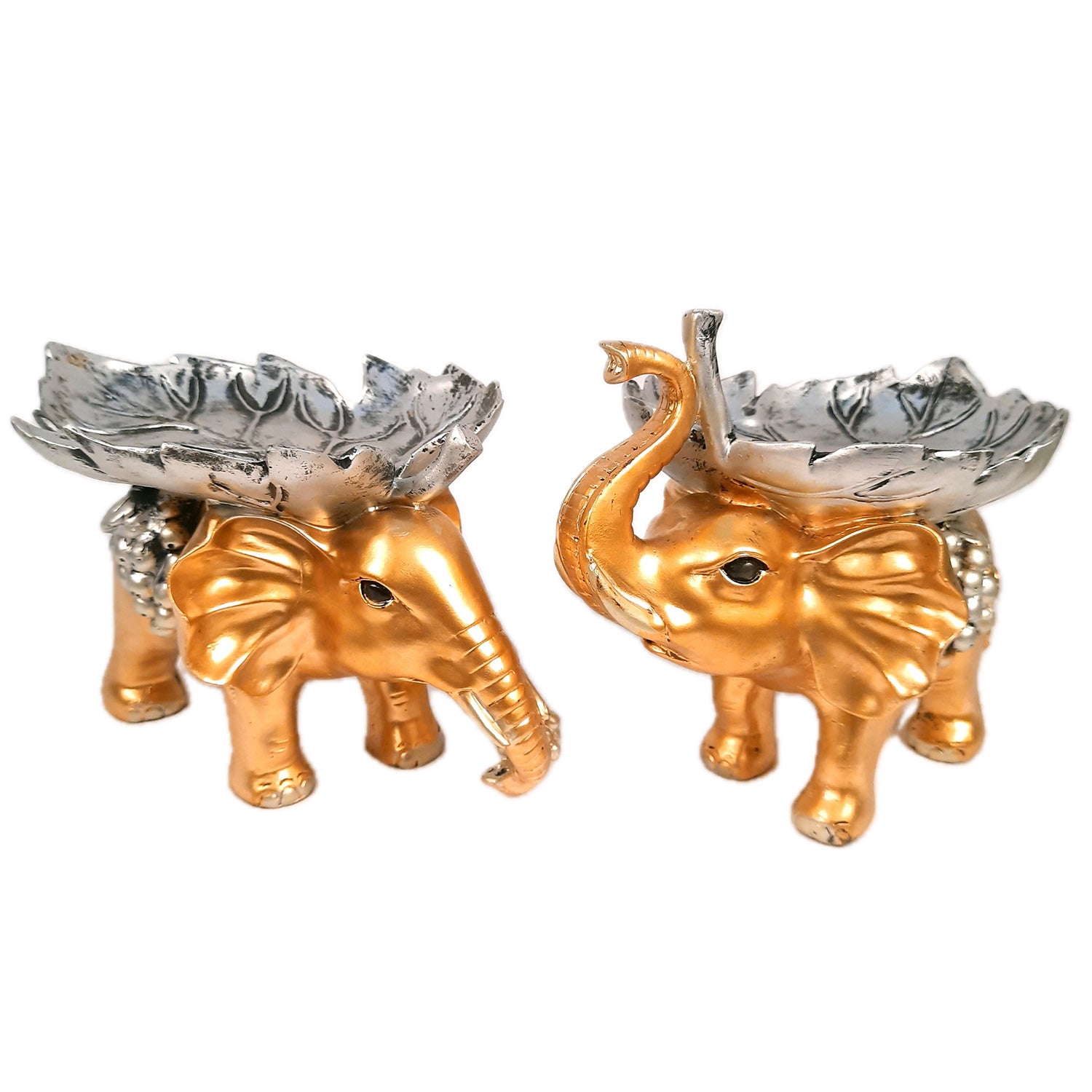 Elephant Statue Showpiece Set | Elephant Figurines for Vastu & Good Luck - for Home Decor, Living Room, Office Desk & Gifts