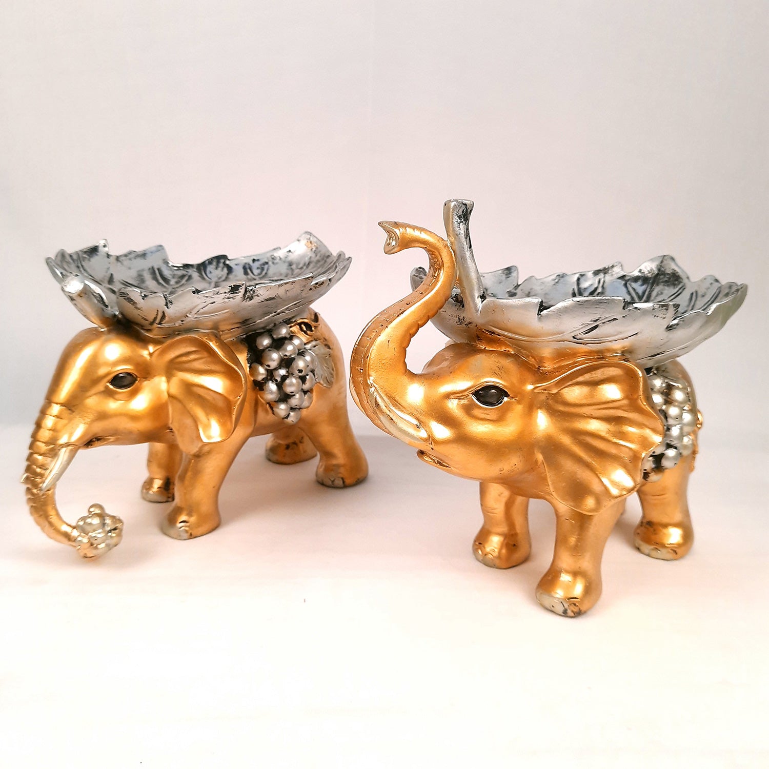 Elephant Statue Showpiece Set | Elephant Figurines for Vastu & Good Luck - for Home Decor, Living Room, Office Desk & Gifts