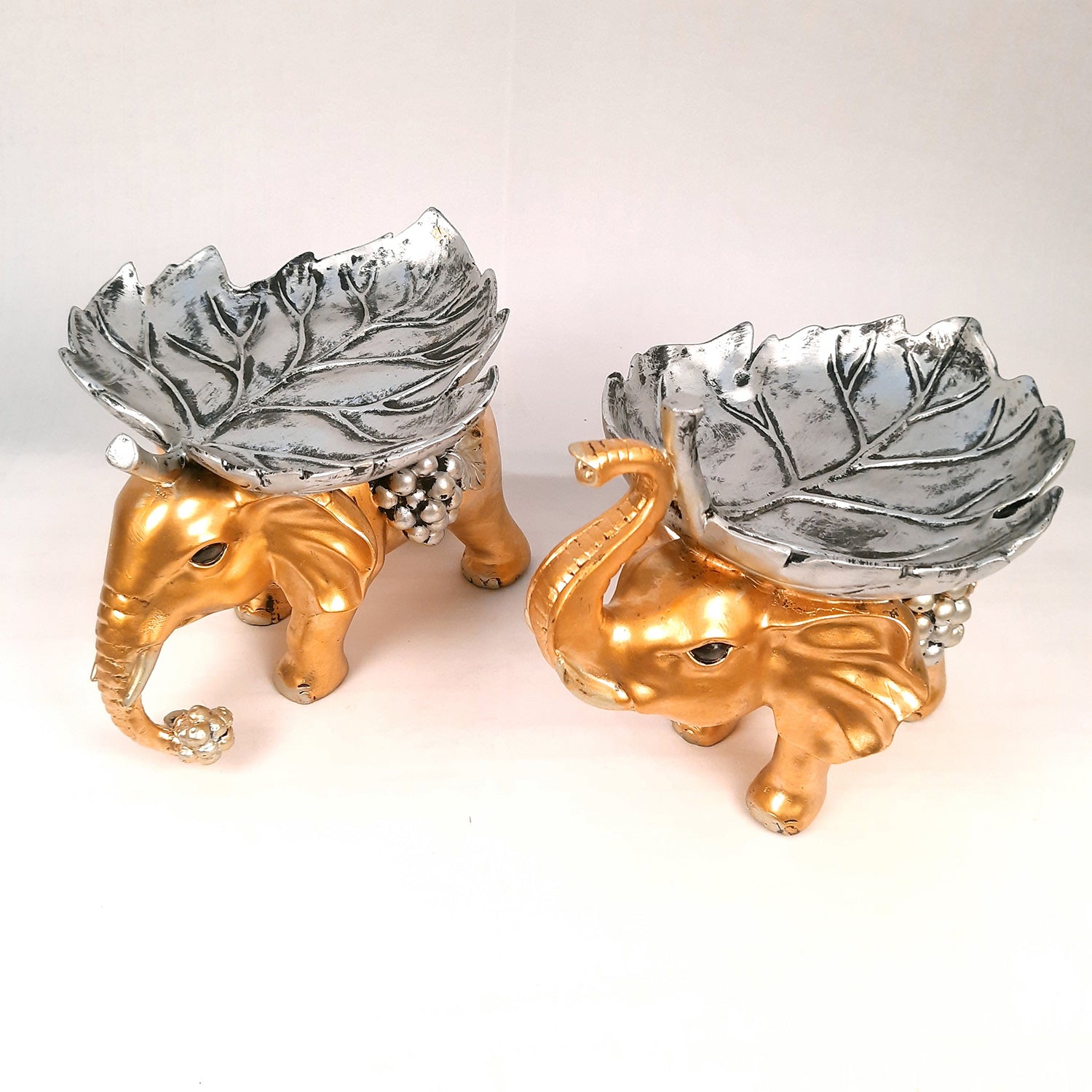 Elephant Statue Showpiece Set | Elephant Figurines for Vastu & Good Luck - for Home Decor, Living Room, Office Desk & Gifts