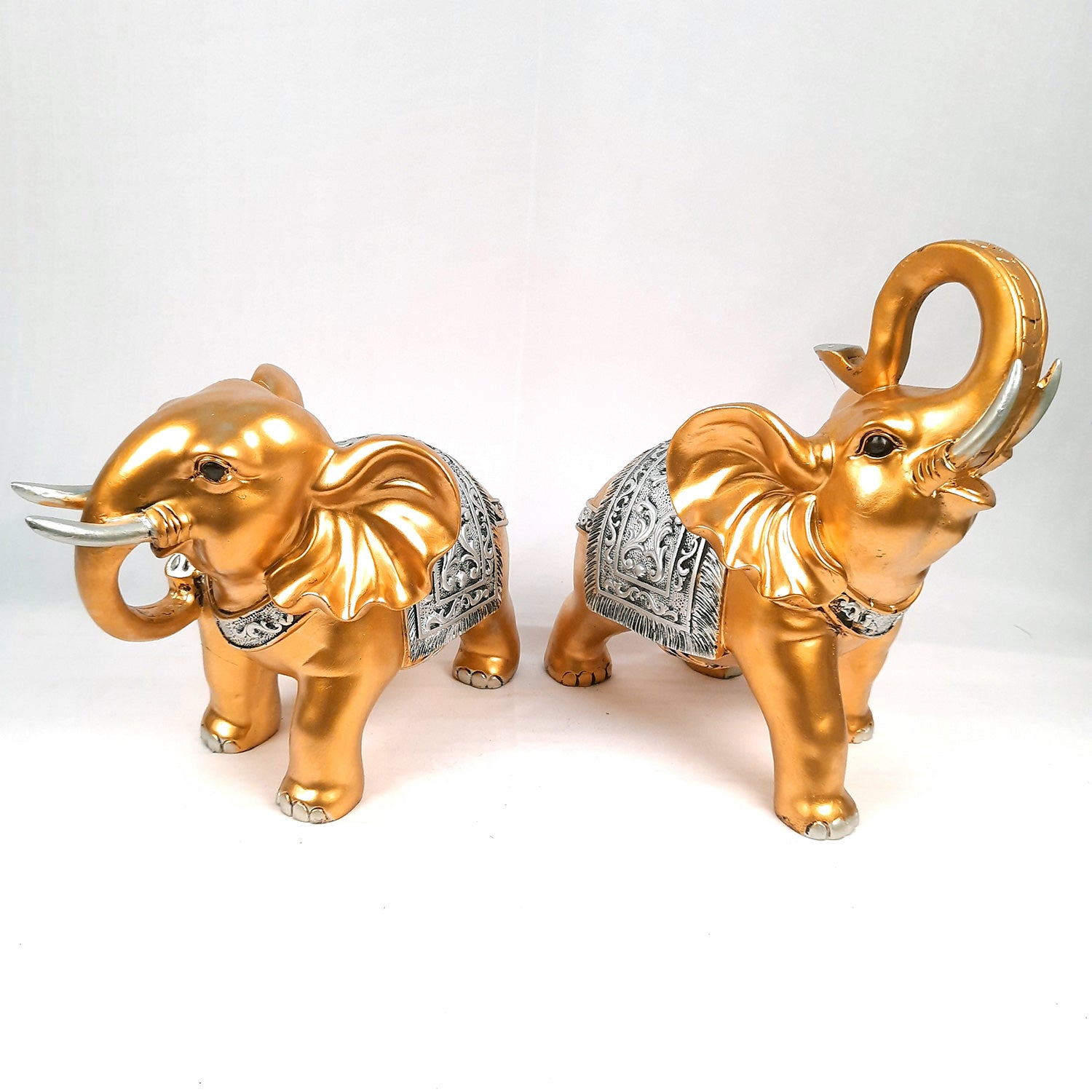 Elephant Statue Showpiece Set | Elephant Figurines for Vastu & Good Luck - for Home Decor, Living Room, Office Desk & Gifts - Apkamart #Style_Style 1