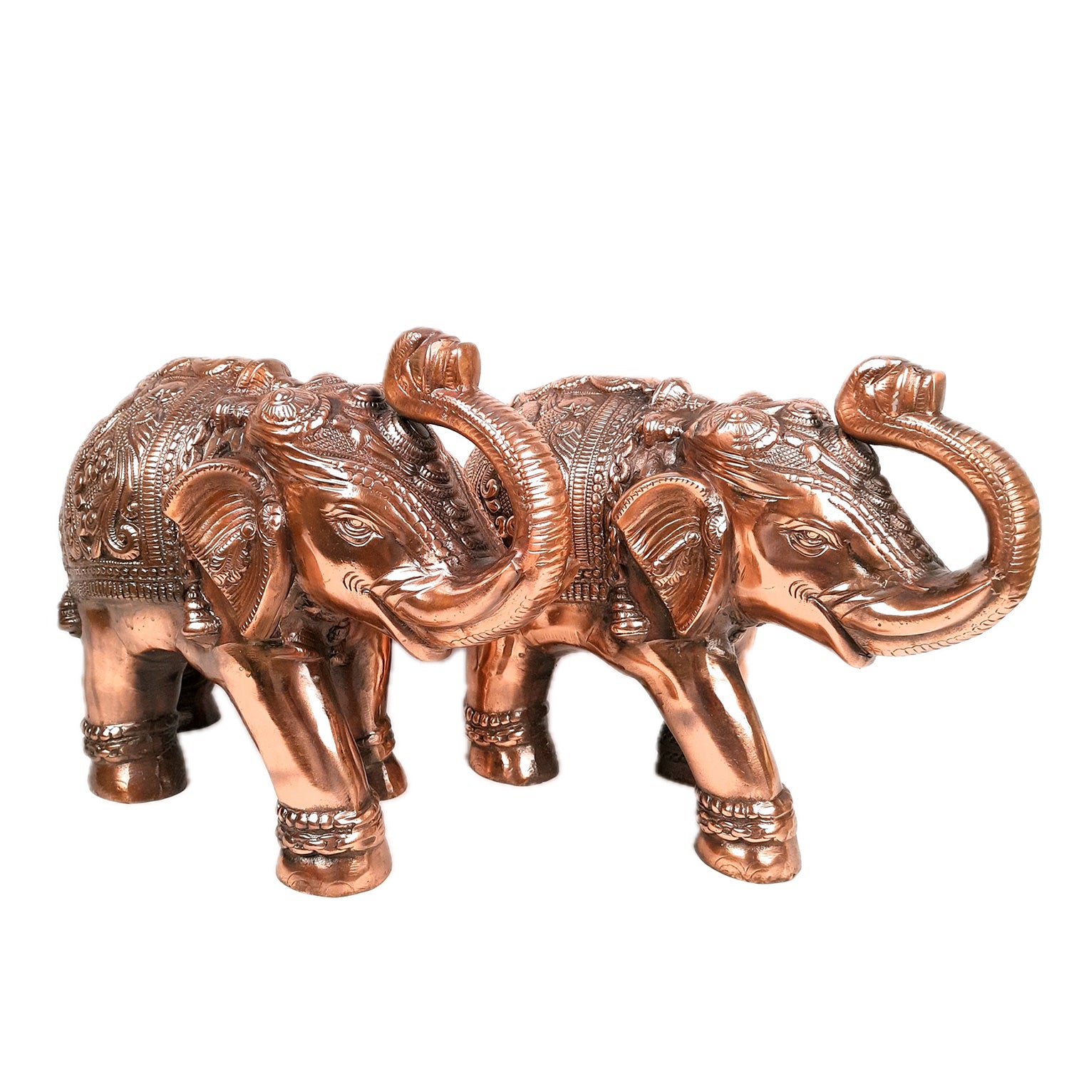 Elephant Statue Showpiece | Elephant Sculpture - for Vastu, Good Luck, Prosperity, Home & Table Decor & Gifts - 12 Inch - Apkamart #Style_Pack of 2