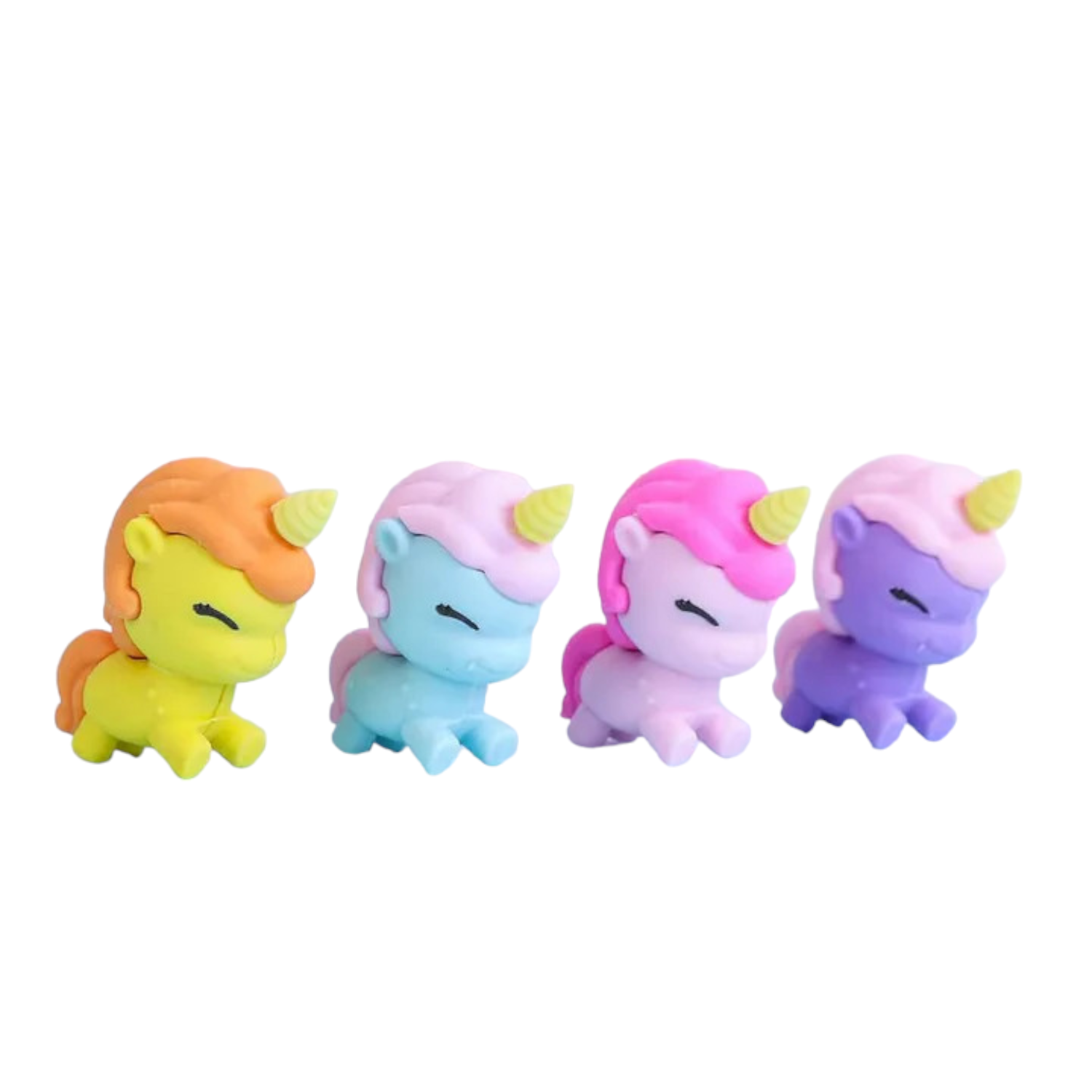 Colourful Unicorn Eraser Set - For Kids, Birthday Return Gift (Pack of 12)