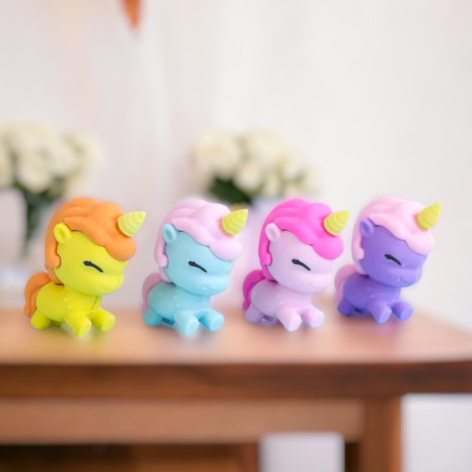 Colourful Unicorn Eraser Set - For Kids, Birthday Return Gift (Pack of 12)