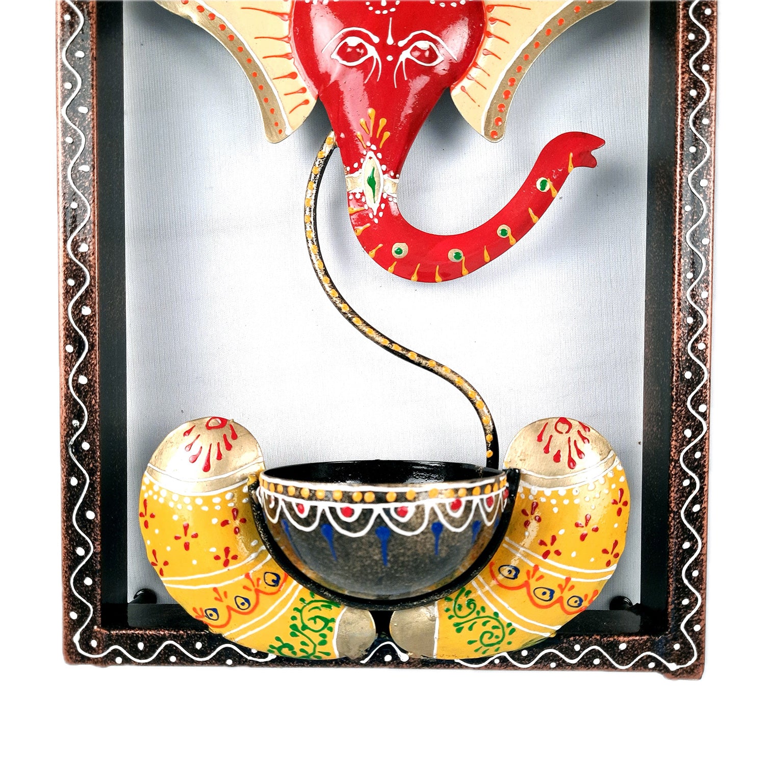 Candle TeaLight Holder Wall Hanging - Ganesha Design | Tea Light Candle Stand - For Home, Table, Living Room, Dining room, Bedroom Decor | For Diwali Decoration & Gifts - 12 Inch - apkamart