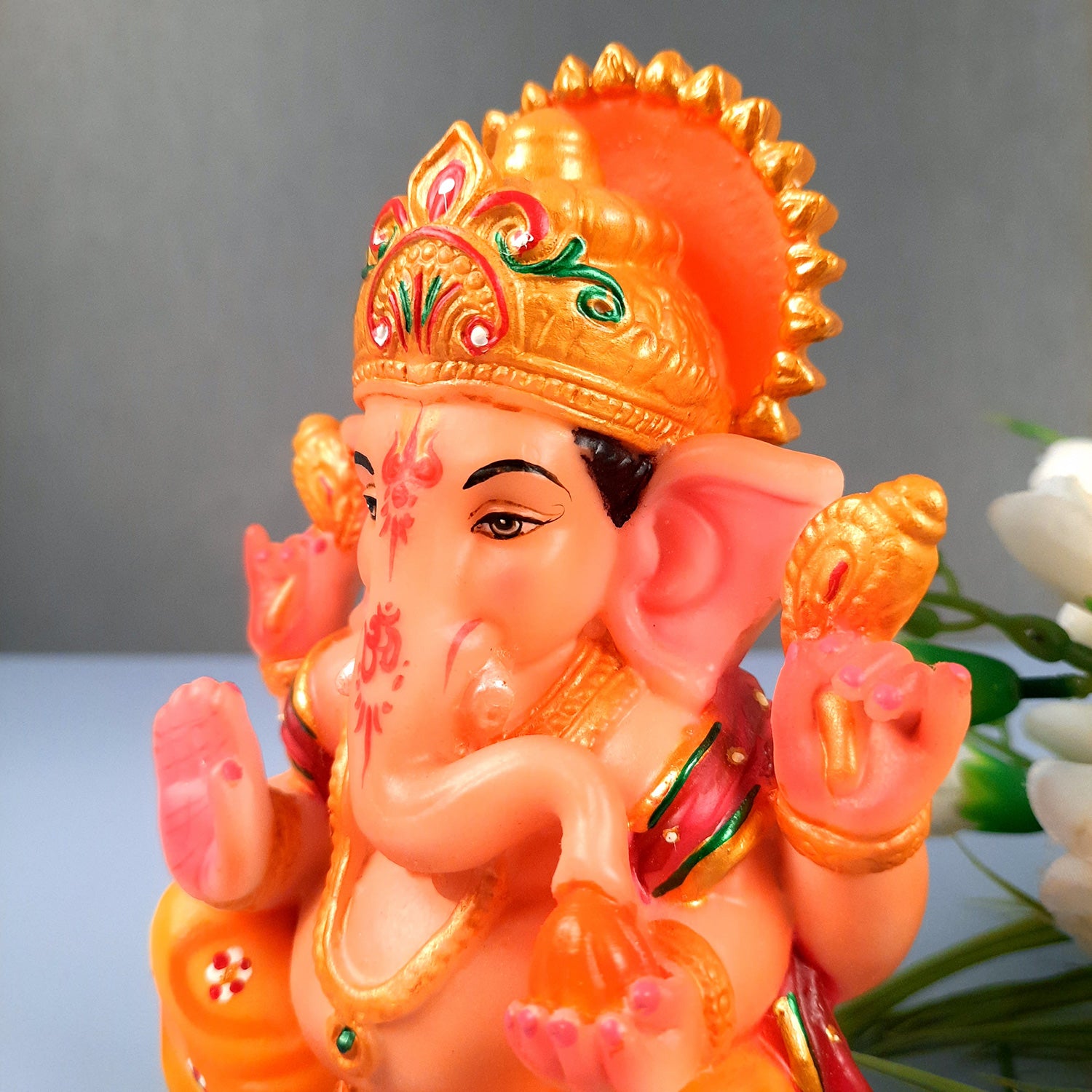 Ganesh Statue | Lord Ganesha Idol | Ganpati Murti - for Home, Puja, Living Room, Entrance, Office Desk, Table Decor & Gifts - 7 Inch - Apkamart