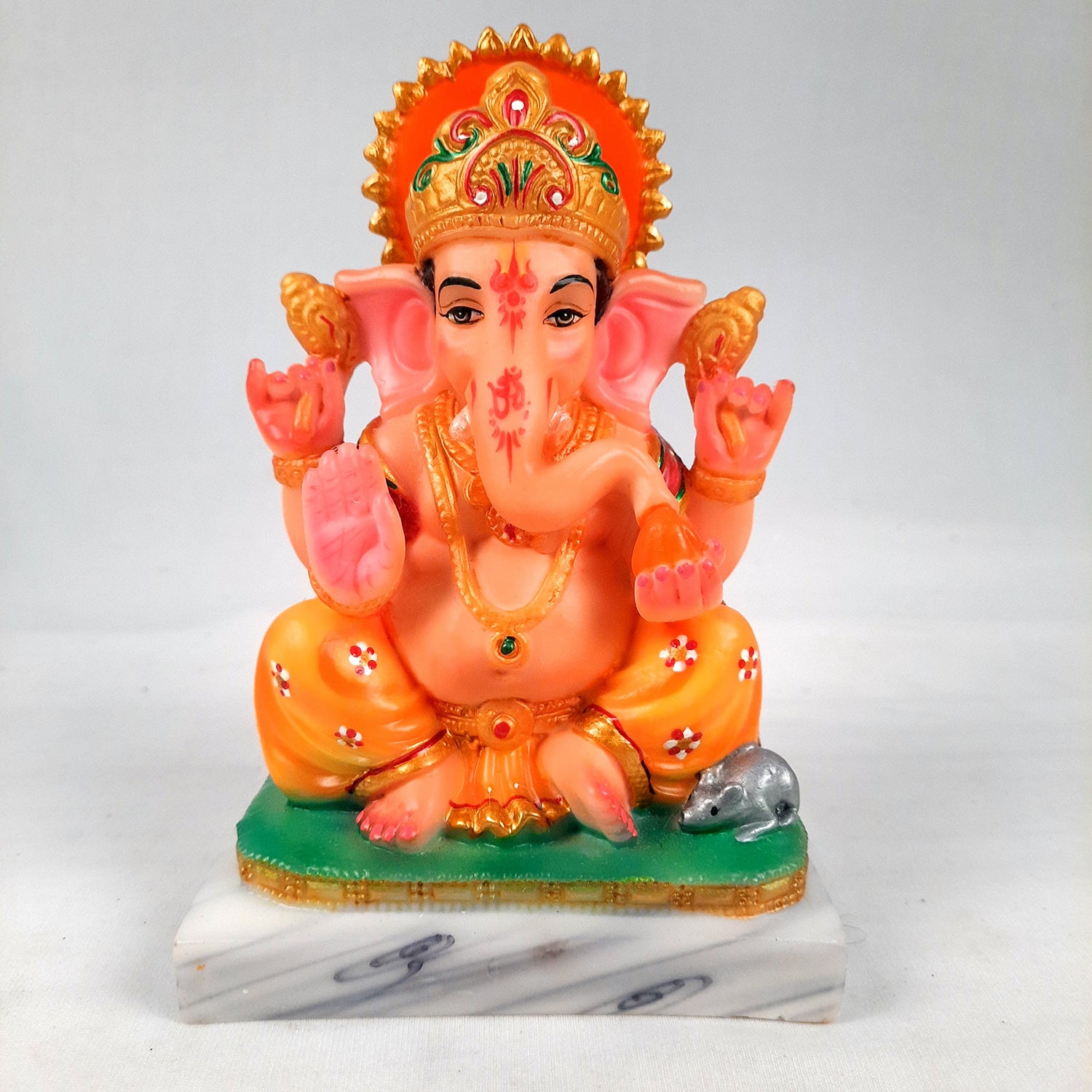 Ganesh Statue | Lord Ganesha Idol | Ganpati Murti - for Home, Puja, Living Room, Entrance, Office Desk, Table Decor & Gifts - 7 Inch - Apkamart