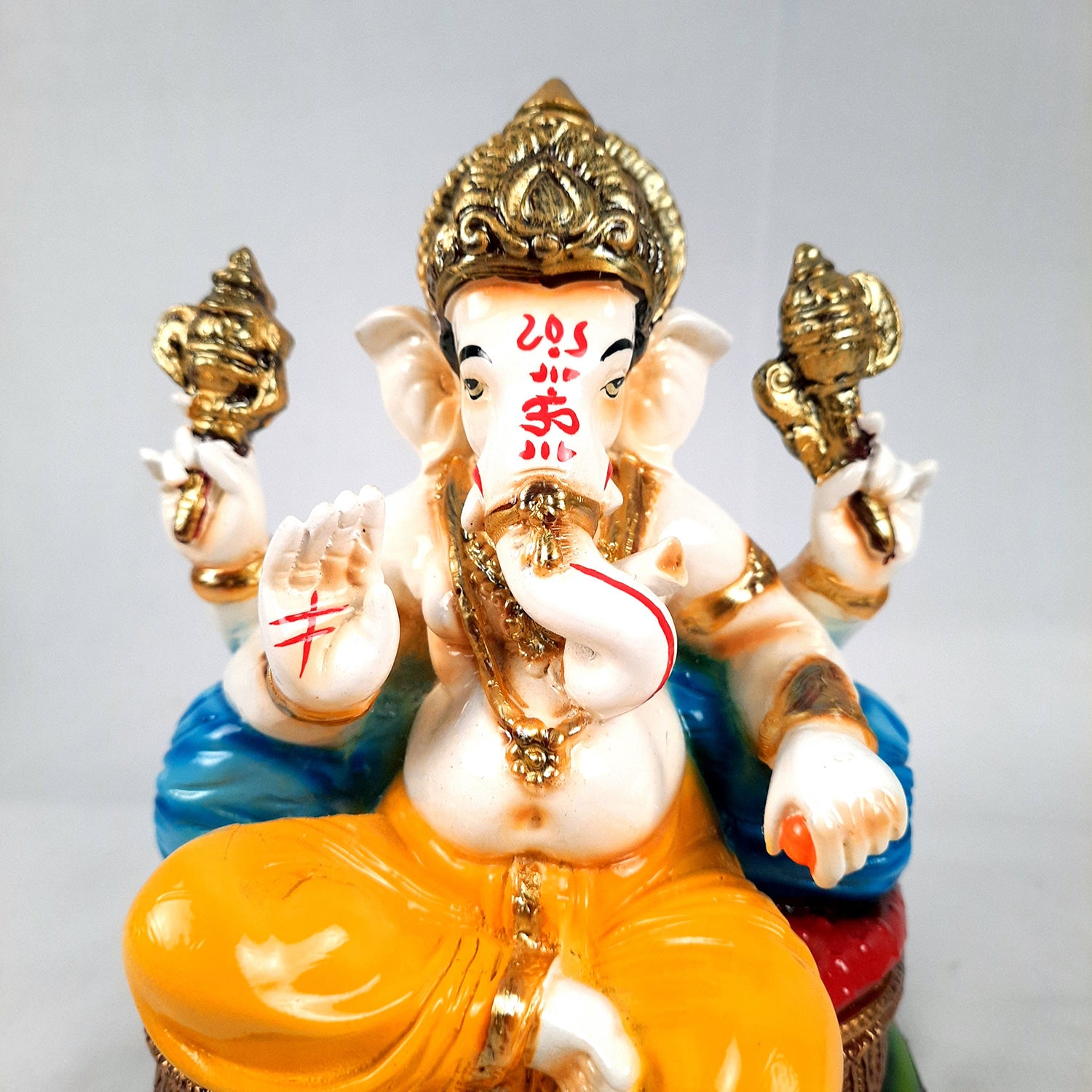 Ganesh Idol Murti | Shri Ganesha Statue | Ganpati Murti - for Puja, Home, Office Desk, Table, Living Room Decor & Gifts - 8 Inch - Apkamart