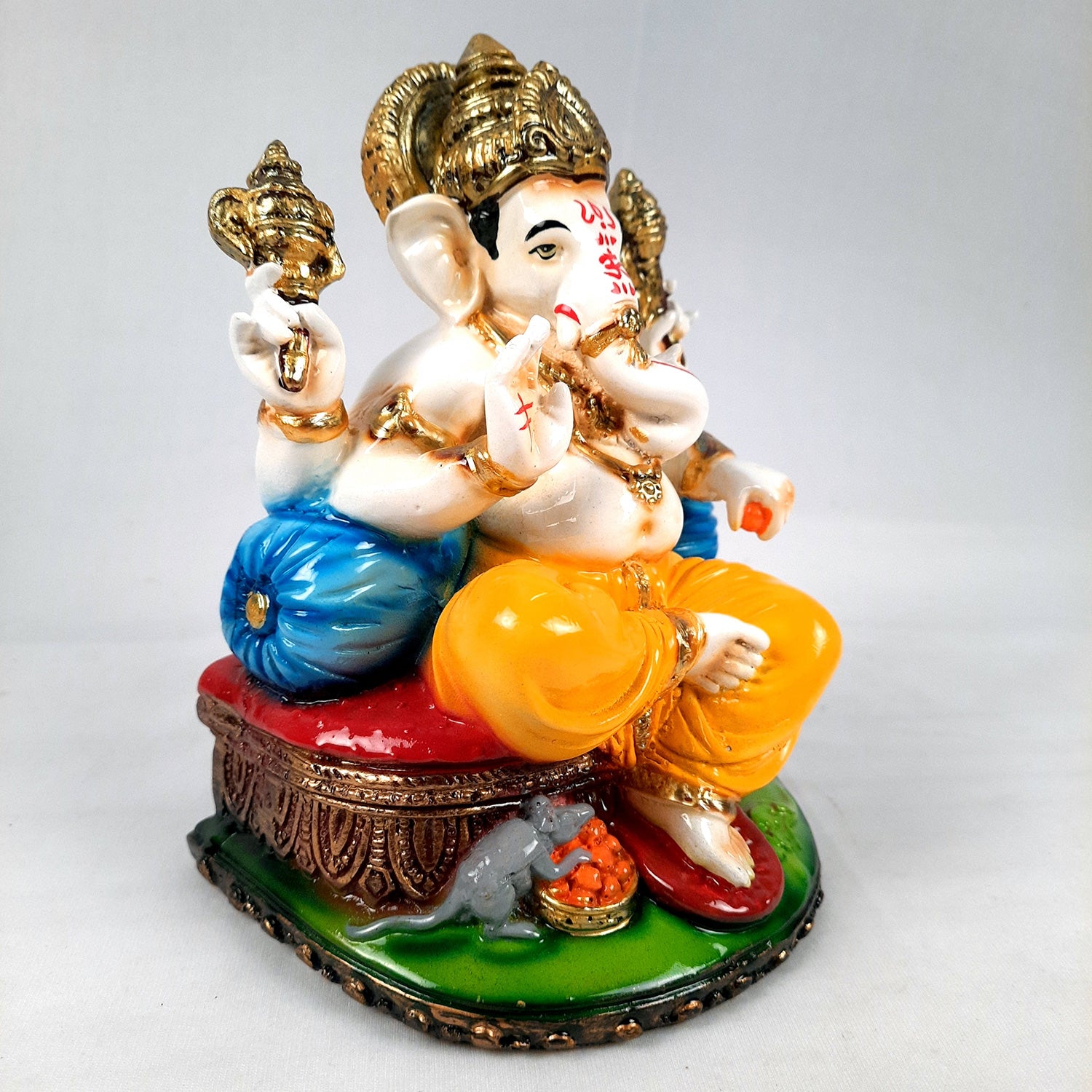 Ganesh Idol Murti | Shri Ganesha Statue | Ganpati Murti - for Puja, Home, Office Desk, Table, Living Room Decor & Gifts - 8 Inch - Apkamart