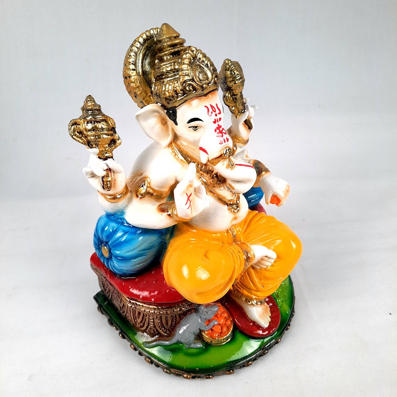 Ganesh Idol Murti | Shri Ganesha Statue | Ganpati Murti - for Puja, Home, Office Desk, Table, Living Room Decor & Gifts - 8 Inch - Apkamart