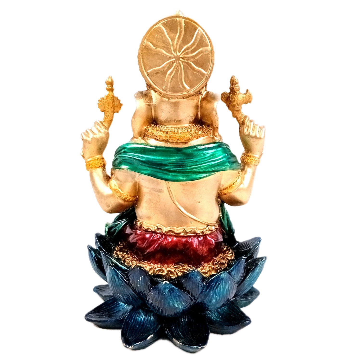 Ganesh Statue | Lord Ganesha Idol | Ganpati Murti - for Home, Puja, Living Room, Entrance, Office Desk, Table Decor, Diwali & Gifts - 7 Inch (Marble Dust, Golden) - Apkamart