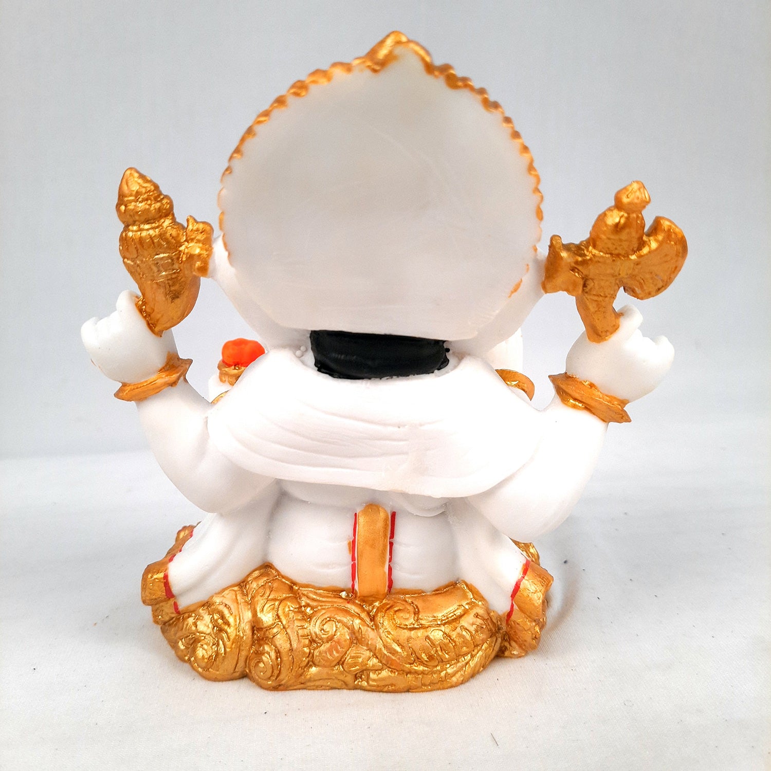 Ganesh Statue With Marble Look | Ganesha Murti With High-Quality Finish | Ganpati Idol - Puja, Home, Office Desk, Table Decor, Diwali Gift - 6 Inch - apkamart #Style_Design 2