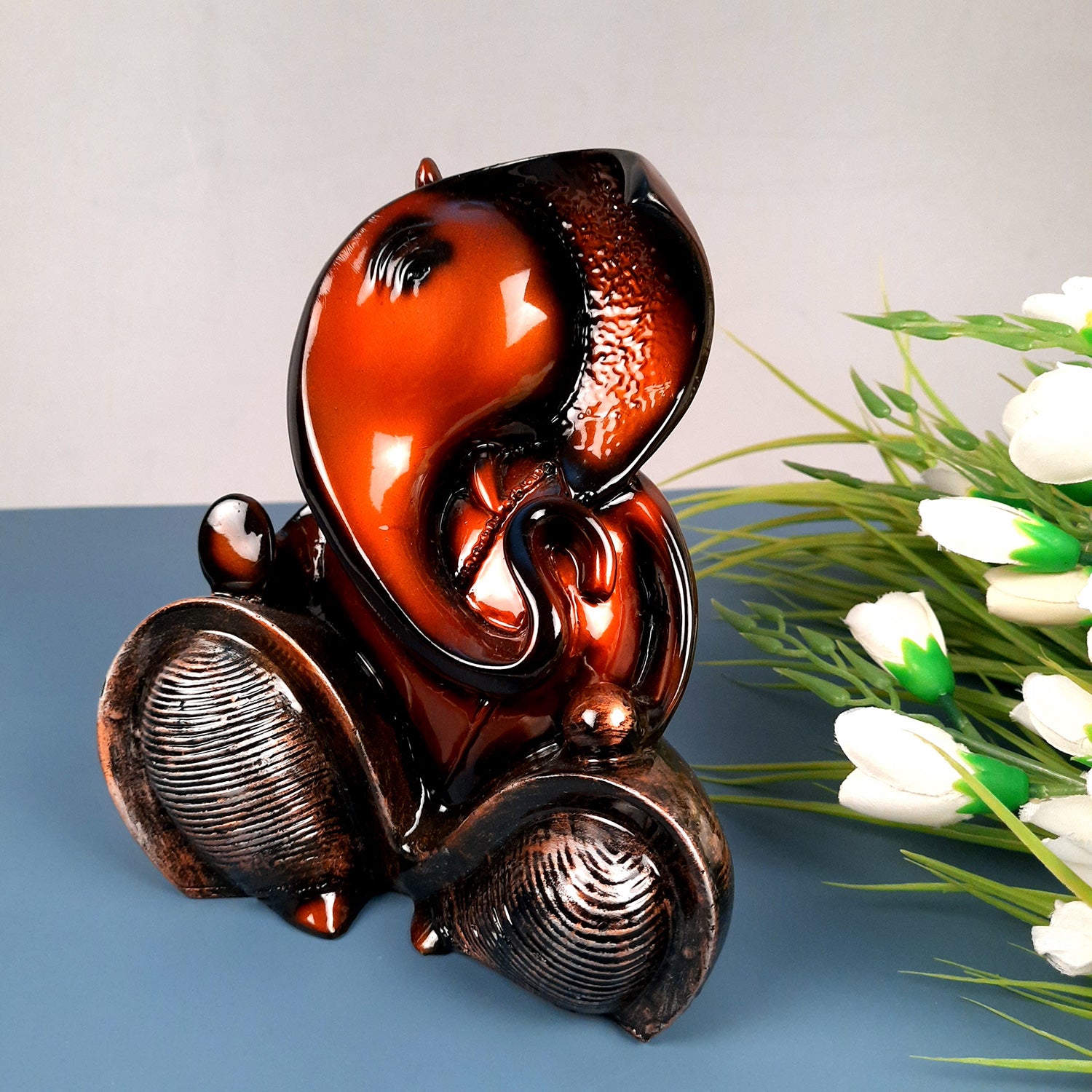 Ganesh Idol | Ganesha Statue | Ganpati Murti - Puja, Home, Office Desk, Table, Living Room Decor, Diwali Gift - 7 Inch - apkamart