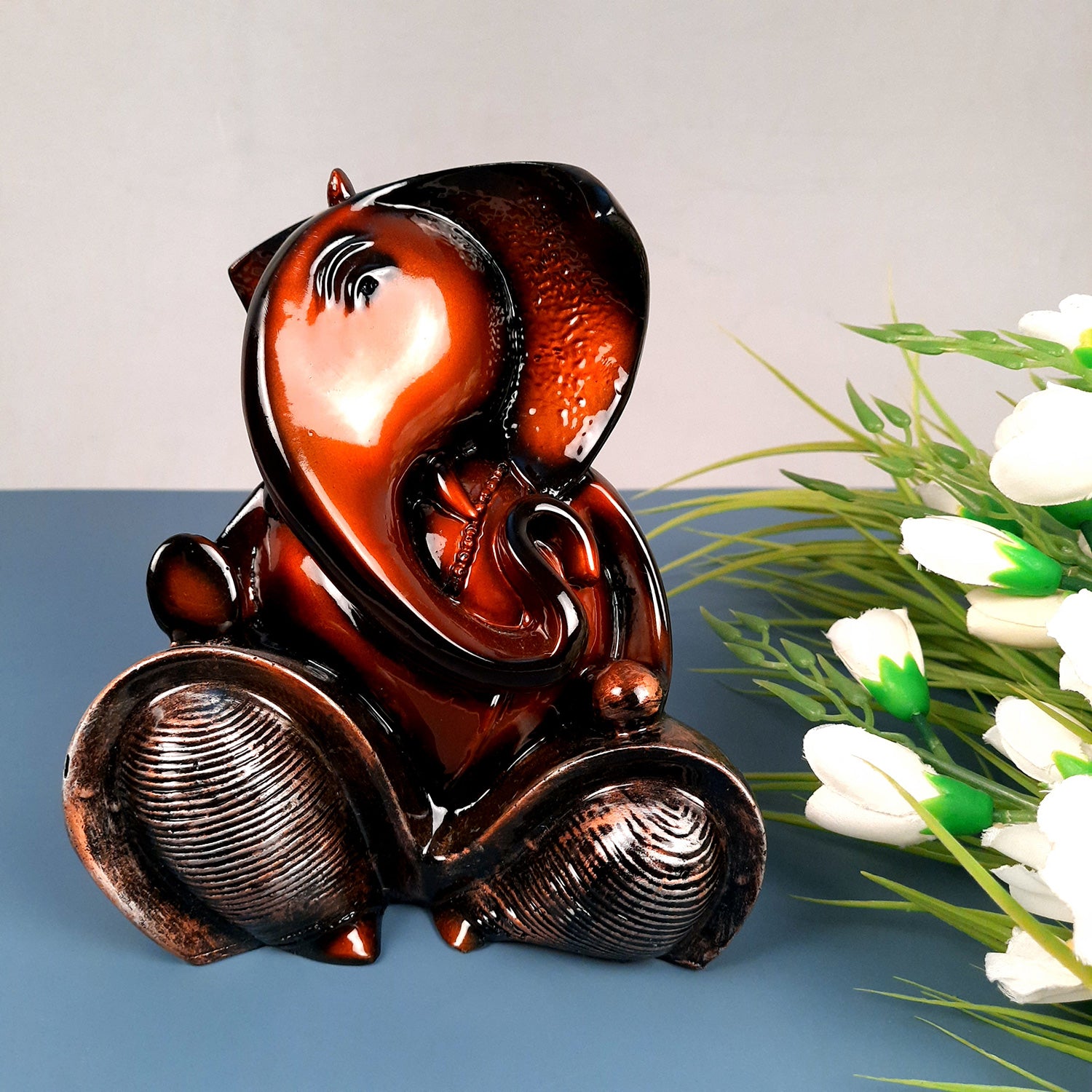 Ganesh Idol | Ganesha Statue | Ganpati Murti - Puja, Home, Office Desk, Table, Living Room Decor, Diwali Gift - 7 Inch - apkamart