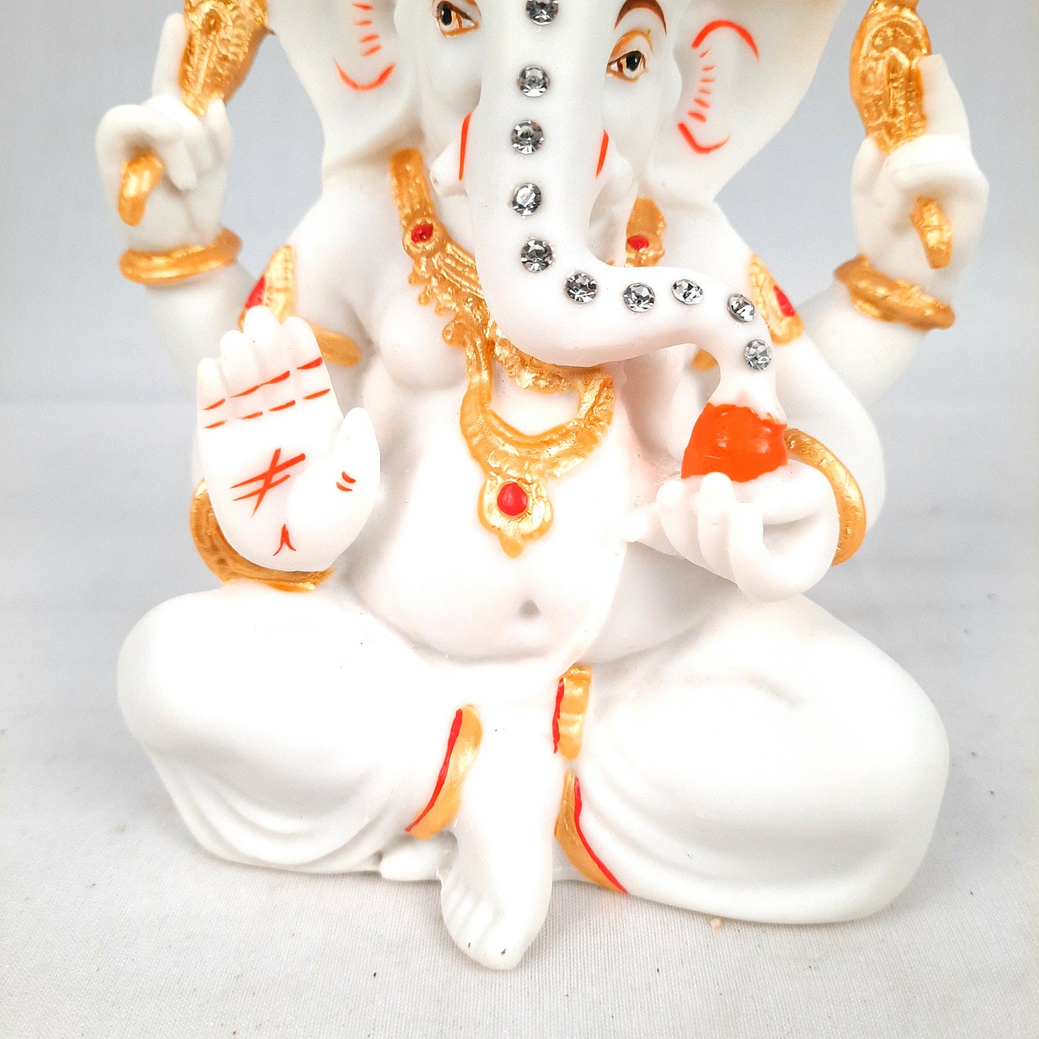 Ganesh Statue With Marble Finish | Exclusive Ganesha Murti | Ganpati Idol - Puja, Home, Office Desk, Table Decor, Diwali Gift - 5 Inch - apkamart #Style_design 1