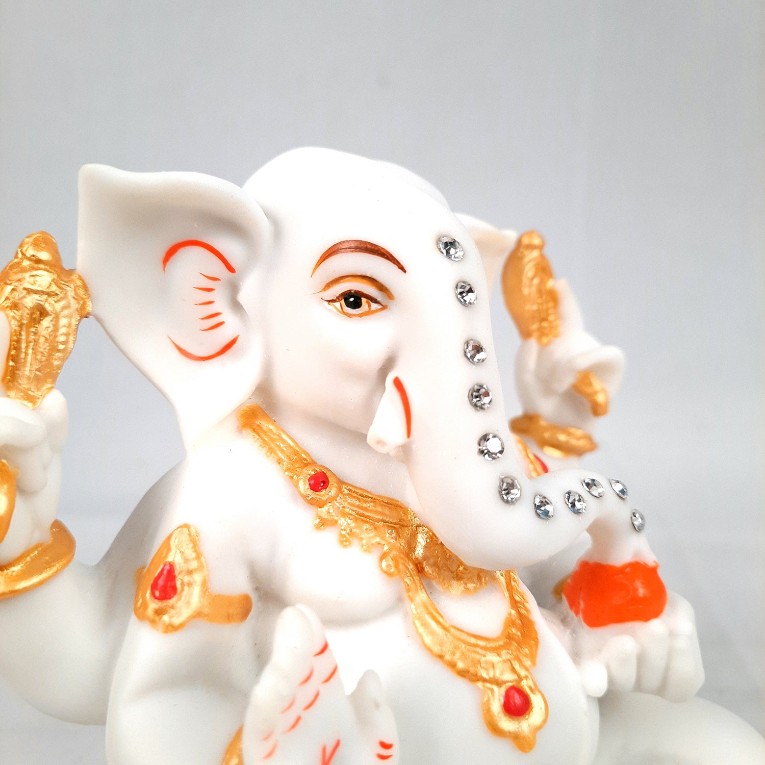 Ganesh Statue With Marble Finish | Exclusive Ganesha Murti | Ganpati Idol - Puja, Home, Office Desk, Table Decor, Diwali Gift - 5 Inch - apkamart #Style_design 1