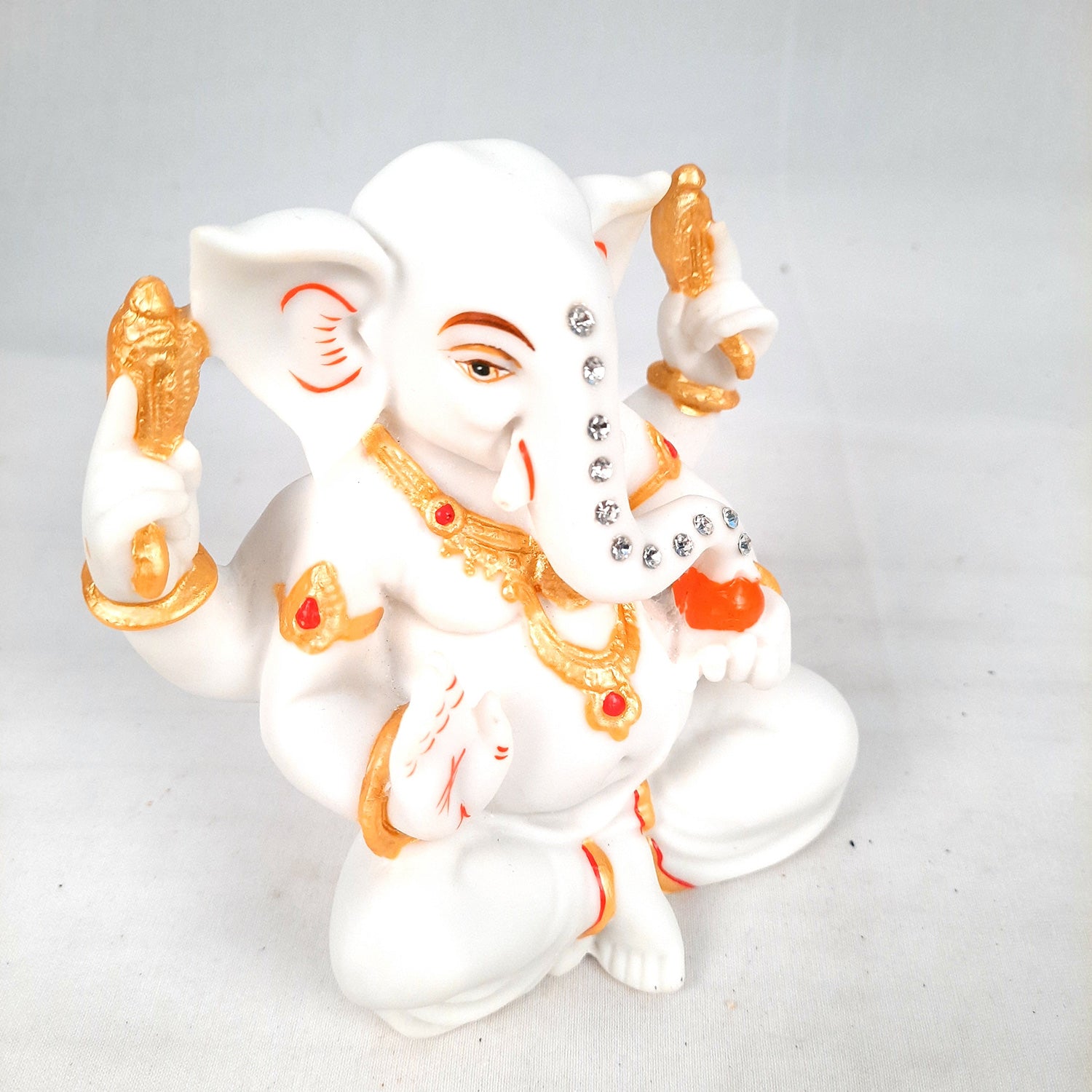 Ganesh Statue With Marble Finish | Exclusive Ganesha Murti | Ganpati Idol - Puja, Home, Office Desk, Table Decor, Diwali Gift - 5 Inch - apkamart #Style_design 1