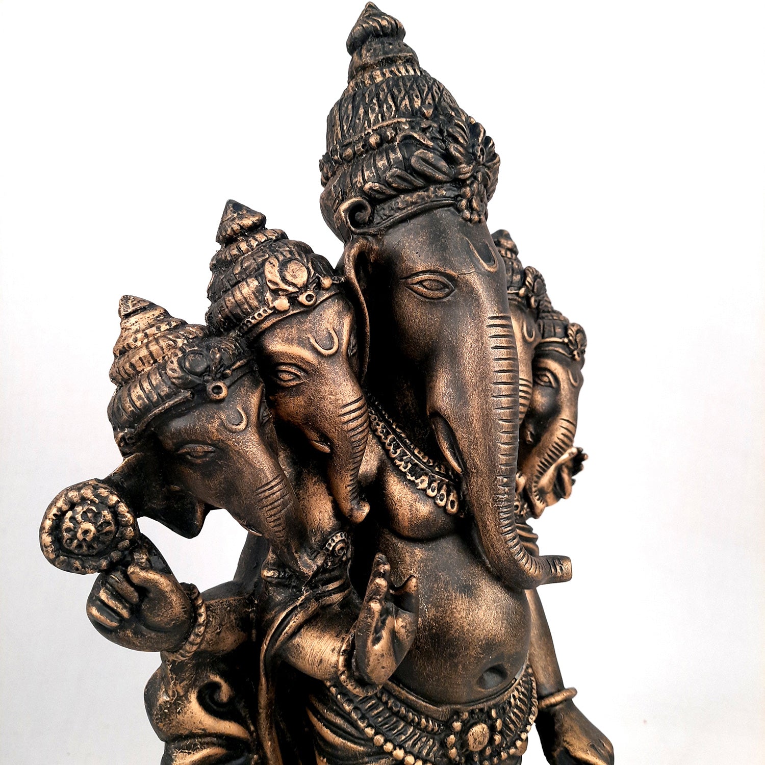 Panchmukhi Ganesh Idol | Big Lord Ganesha Statue Murti - for Puja, Home & Entrance Living Room Decor & Gift - 18 Inch - apkamart #Color_Black