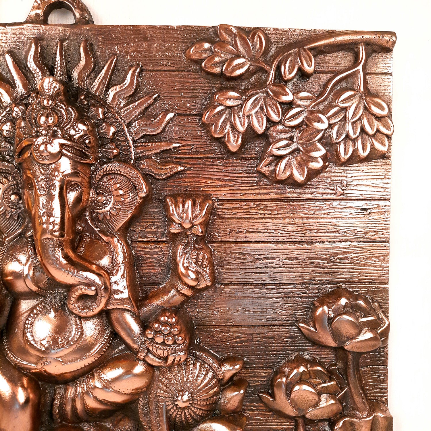 Ganesh Idol Wall Hanging | Lord Ganesha Sitting on Lotus Wall Statue Decor | Religious & Spiritual Wall Art - For Puja, Home & Entrance Living Room & Gift - 17 Inch - apkamart #Size_17 Inch