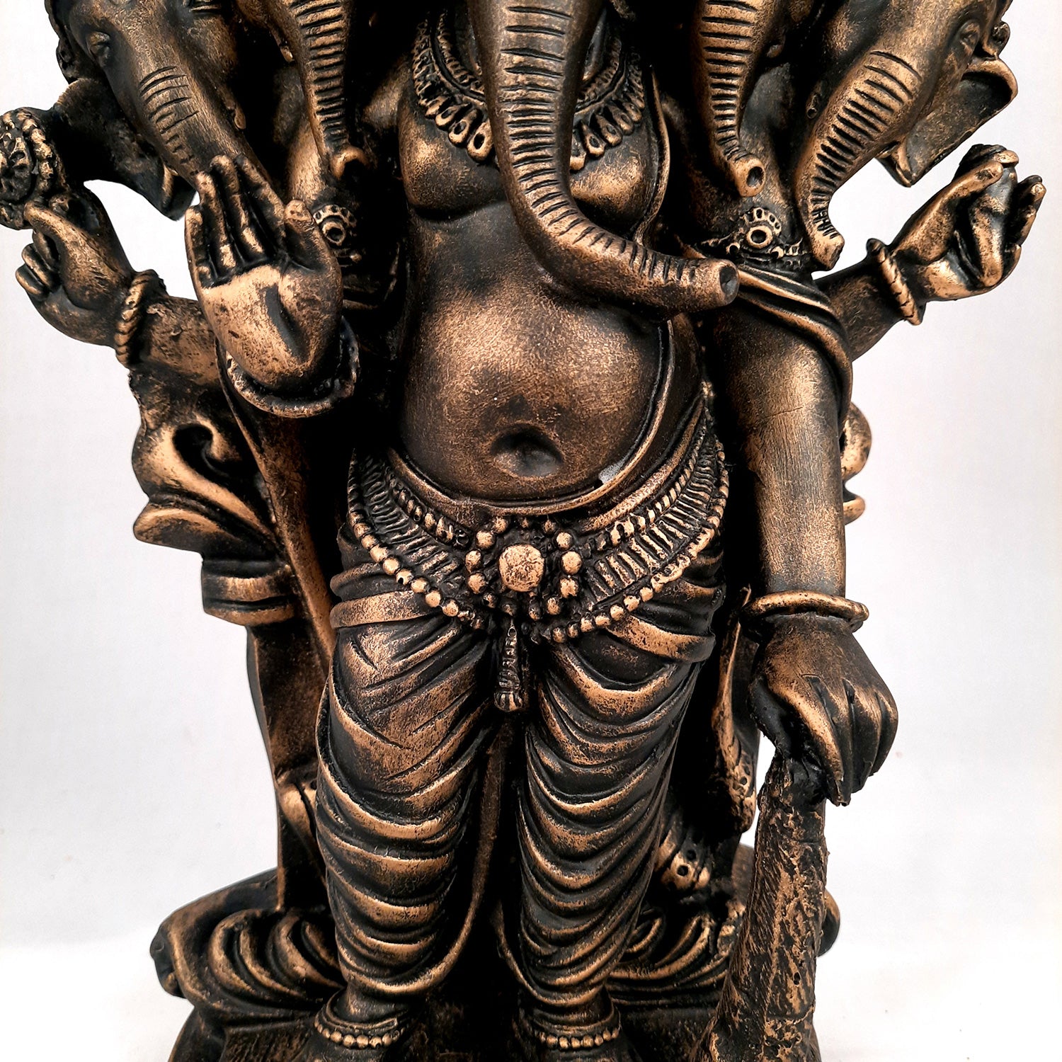 Panchmukhi Ganesh Idol | Big Lord Ganesha Statue Murti - for Puja, Home & Entrance Living Room Decor & Gift - 18 Inch - apkamart #Color_Black