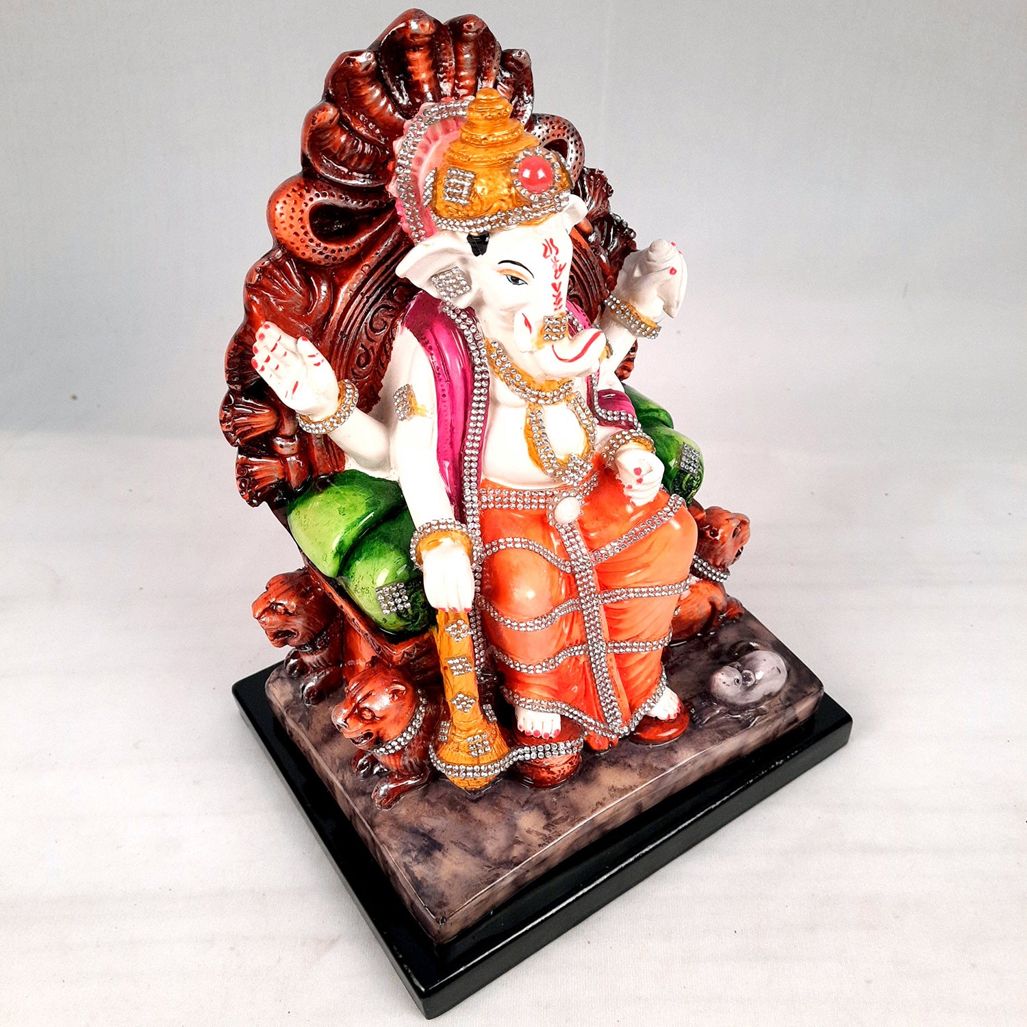 Ganesh Statue - Stone Work With Premium Finish | Ganesha Decorated Idol - for Home, Living Room, Office, Puja, Entrance Decor & Gifts - apkamart #Style_Design 3