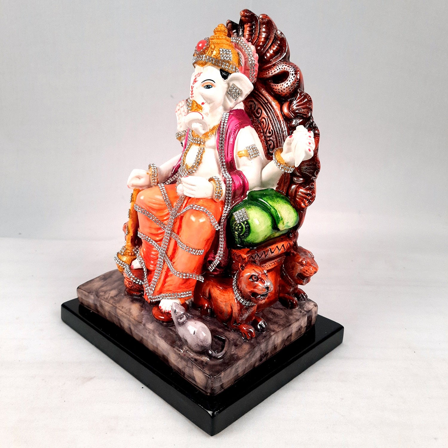 Ganesh Statue - Stone Work With Premium Finish | Ganesha Decorated Idol - for Home, Living Room, Office, Puja, Entrance Decor & Gifts - apkamart #Style_Design 3