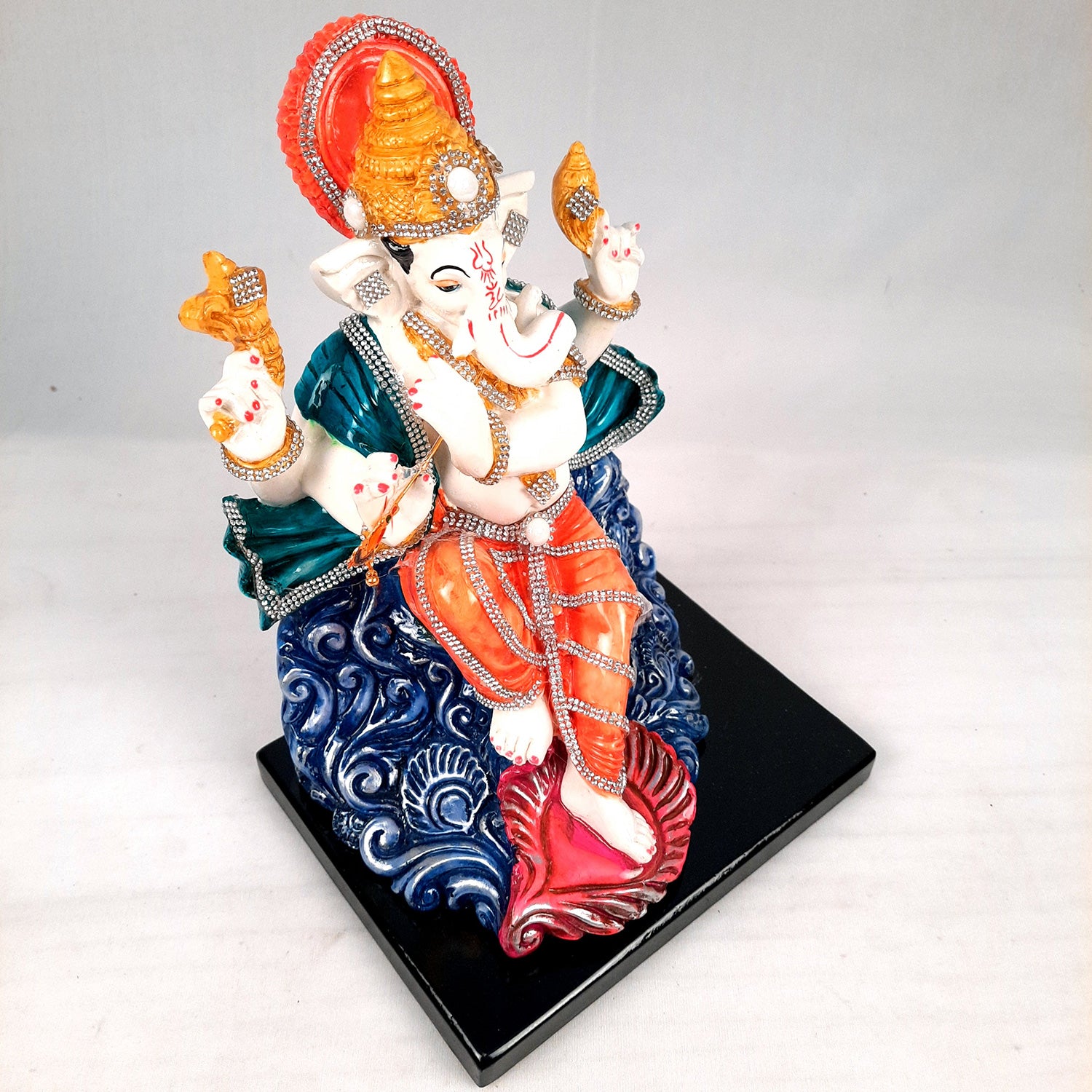 Ganesh Statue - Stone Work With Premium Finish | Ganesha Decorated Idol - for Home, Living Room, Office, Puja, Entrance Decor & Gifts - apkamart #Style_Design 2