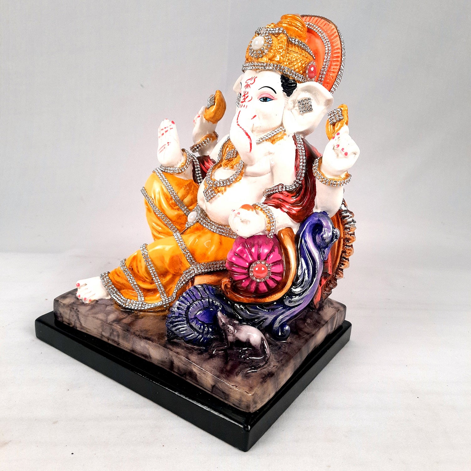 Ganesh Statue - Stone Work With Premium Finish | Ganesha Decorated Idol - for Home, Living Room, Office, Puja, Entrance Decor & Gifts - apkamart #Style_Design 1