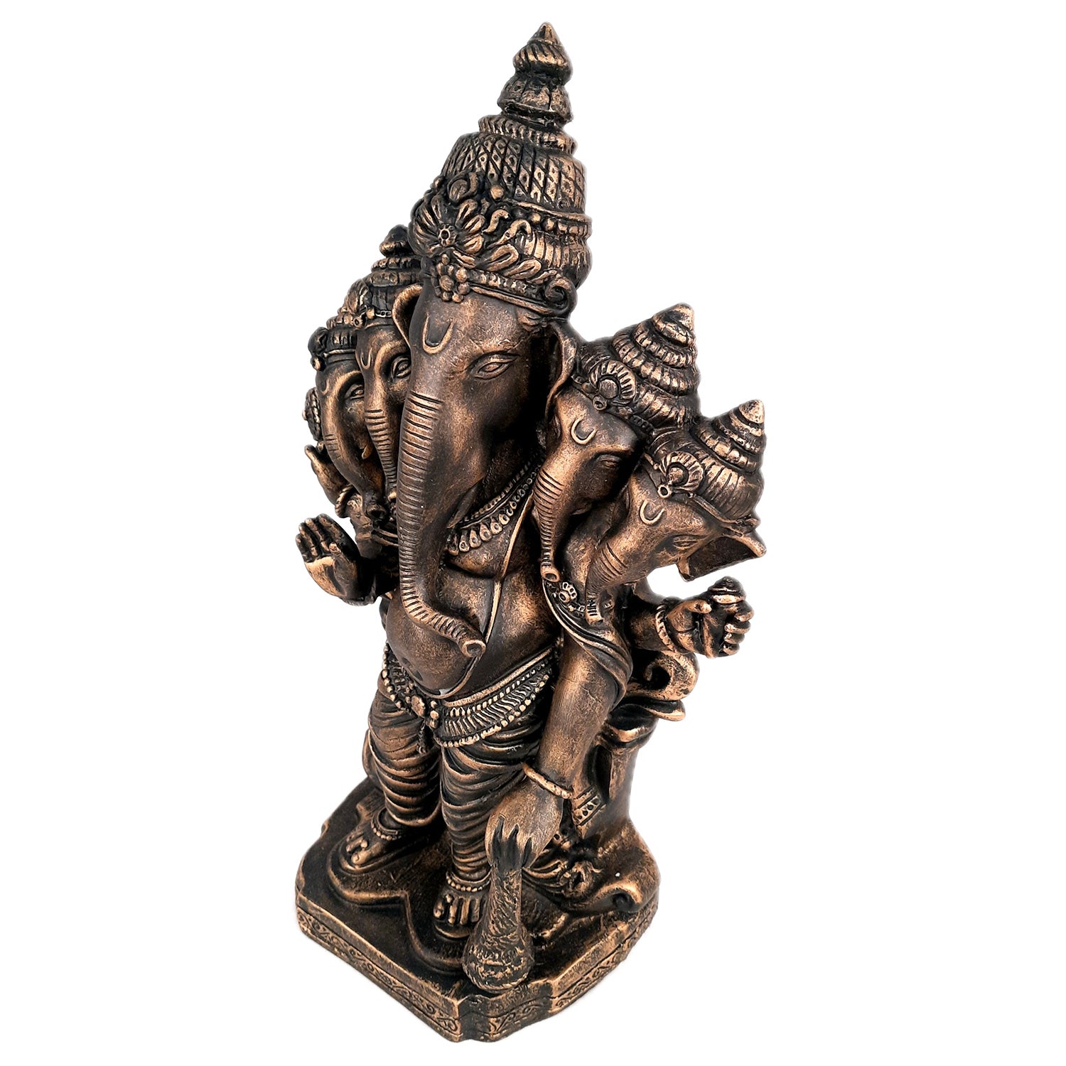 Panchmukhi Ganesh Idol | Big Lord Ganesha Statue Murti - for Puja, Home & Entrance Living Room Decor & Gift - 18 Inch - apkamart #Color_Black