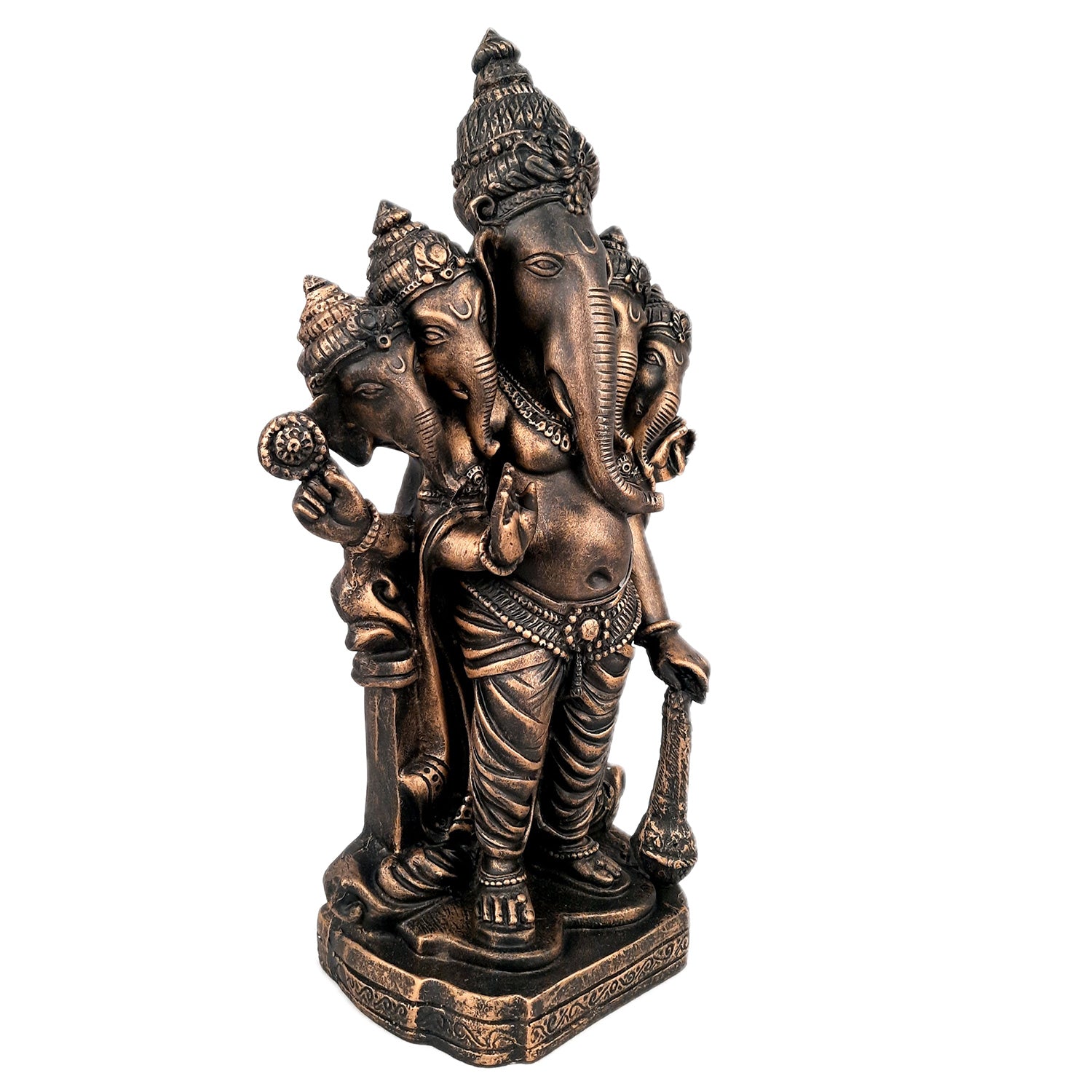 Panchmukhi Ganesh Idol | Big Lord Ganesha Statue Murti - for Puja, Home & Entrance Living Room Decor & Gift - 18 Inch - apkamart #Color_Black