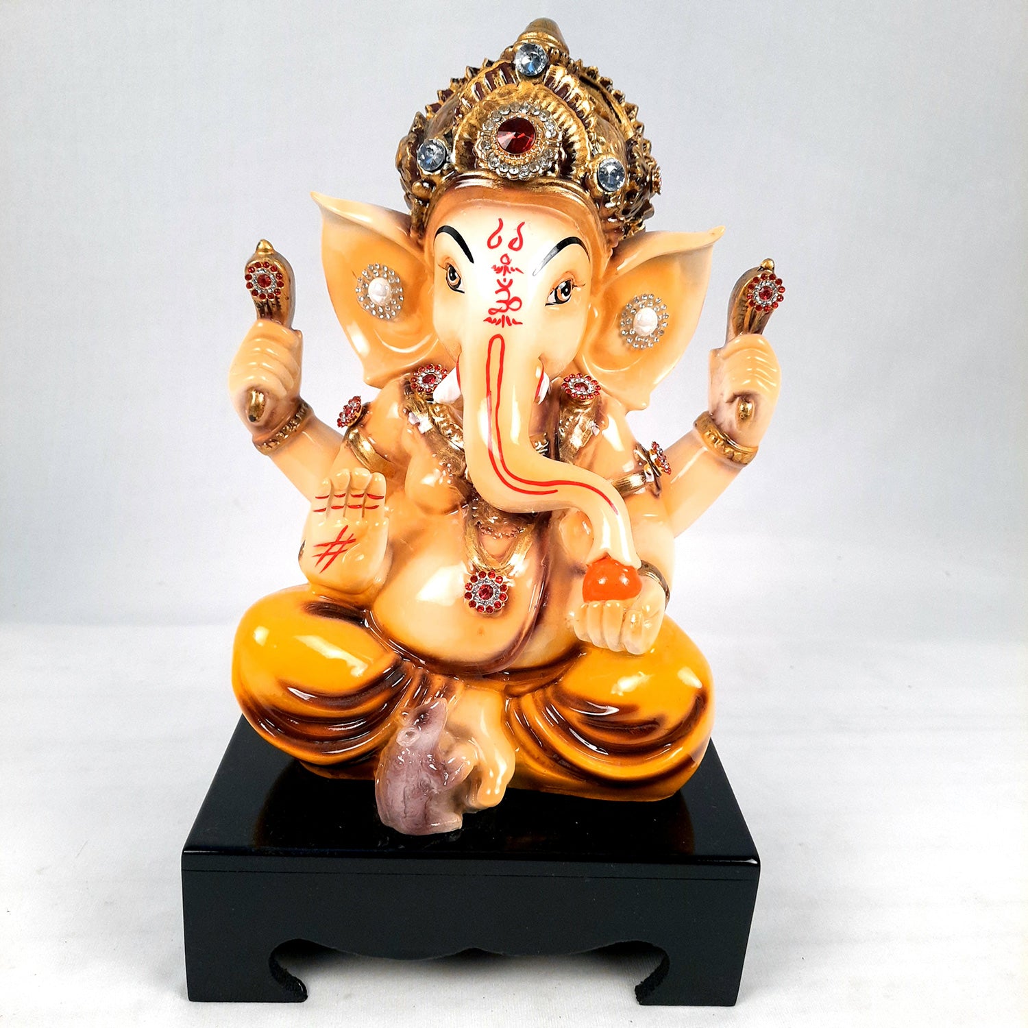 Ganesh Idol | Lord Ganesha Statue Murti - for Puja, Home & Entrance Living Room Decor & Gift - 12 Inch - apkamart #Color_Yellow