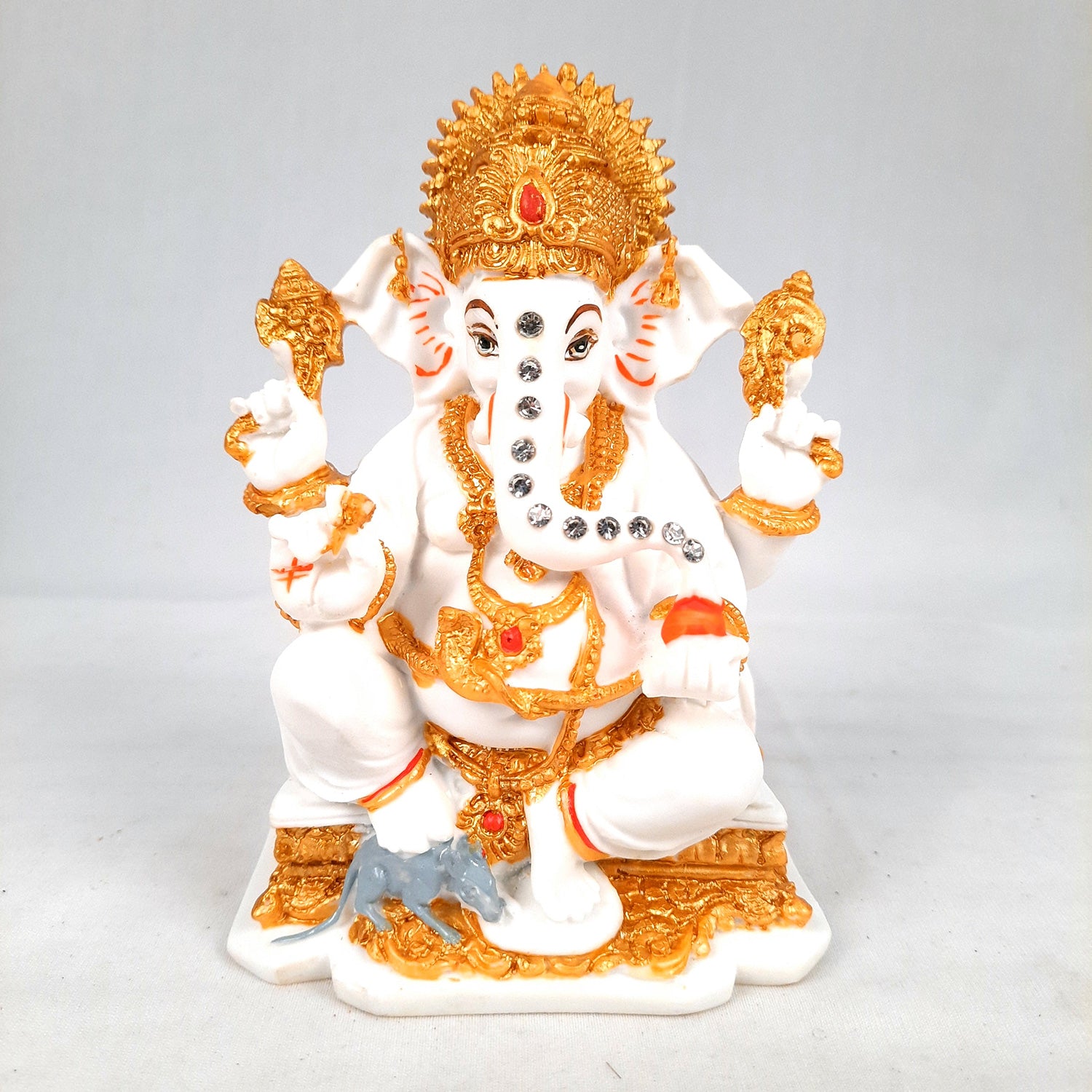 Ganesh Statue With Marble Finish | Exclusive Ganesha Murti | Ganpati Idol - Puja, Home, Office Desk, Table Decor, Diwali Gift - 5 Inch - apkamart #Style_design 2