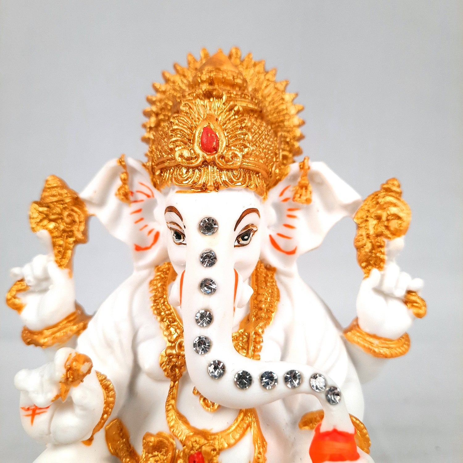 Ganesh Statue With Marble Finish | Exclusive Ganesha Murti | Ganpati Idol - Puja, Home, Office Desk, Table Decor, Diwali Gift - 5 Inch - apkamart #Style_design 2