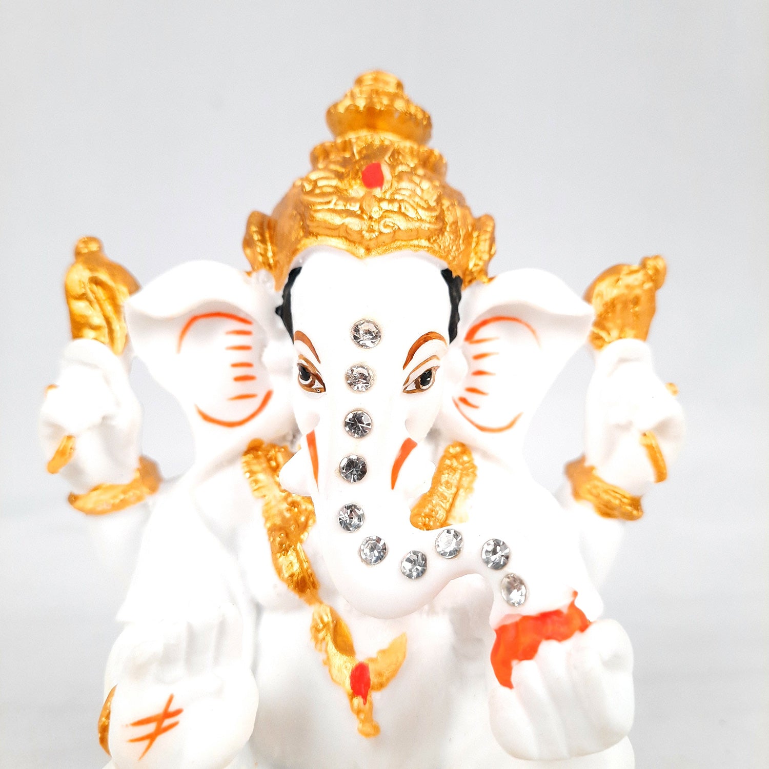 Ganesh Statue With Marble Look | Ganesha Murti With High-Quality Finish | Ganpati Idol - Puja, Home, Office Desk, Table Decor, Diwali Gift - 6 Inch - apkamart #Style_Design 3