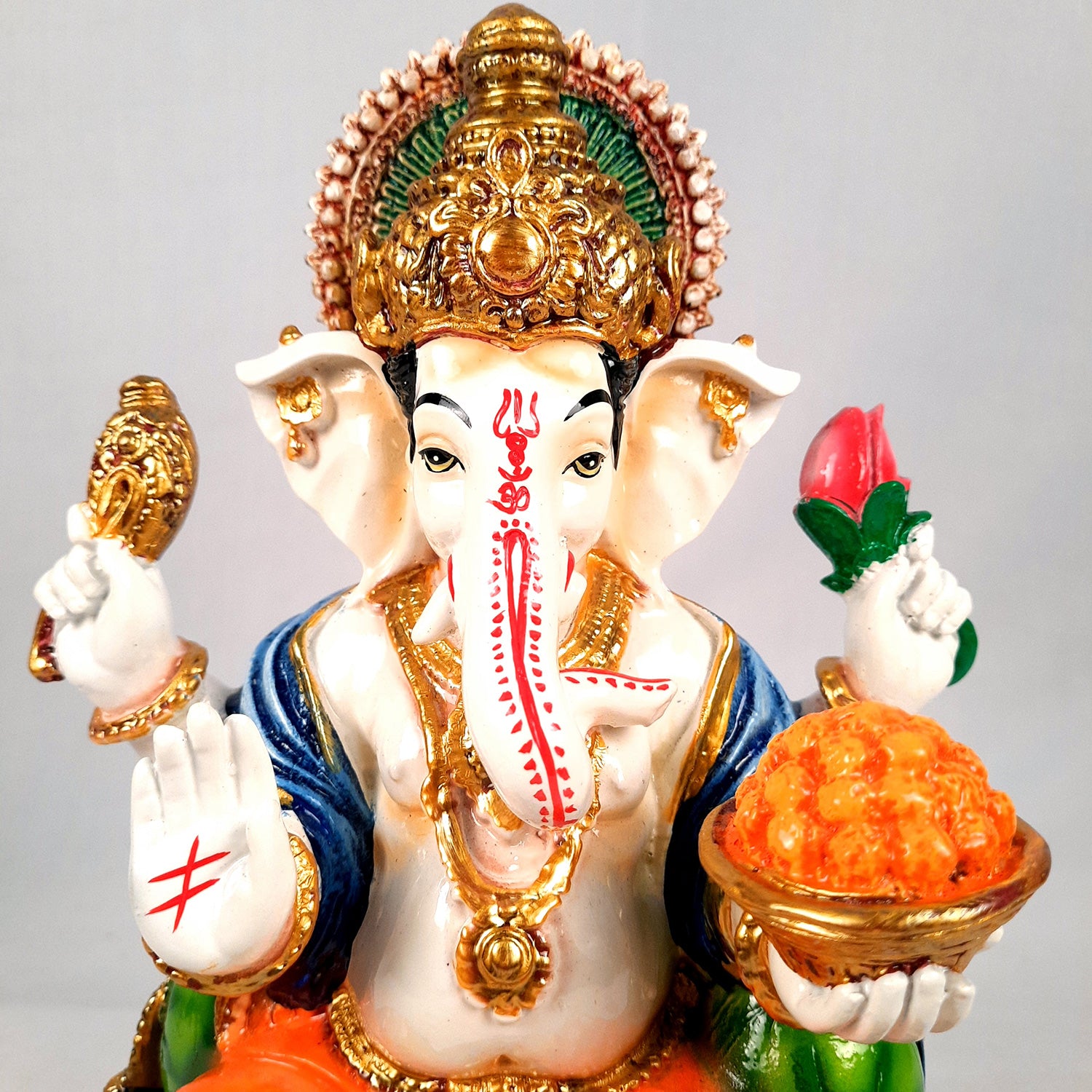 Ganesh Idol | Ganesha Statue With Premium Finish | Ganpati Murti - Puja, Home, Office Desk, Table, Living Room Decor, Diwali Gift - 13 Inch - apkamart