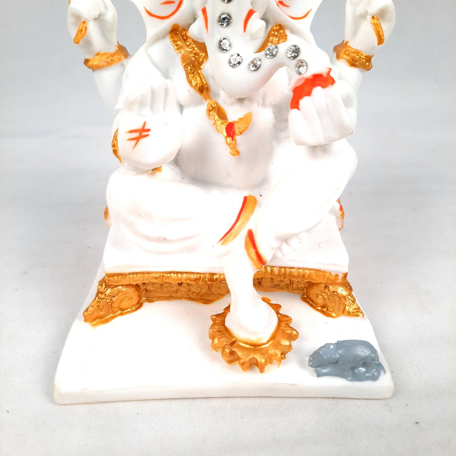 Ganesh Statue With Marble Look | Ganesha Murti With High-Quality Finish | Ganpati Idol - Puja, Home, Office Desk, Table Decor, Diwali Gift - 6 Inch - apkamart #Style_Design 3