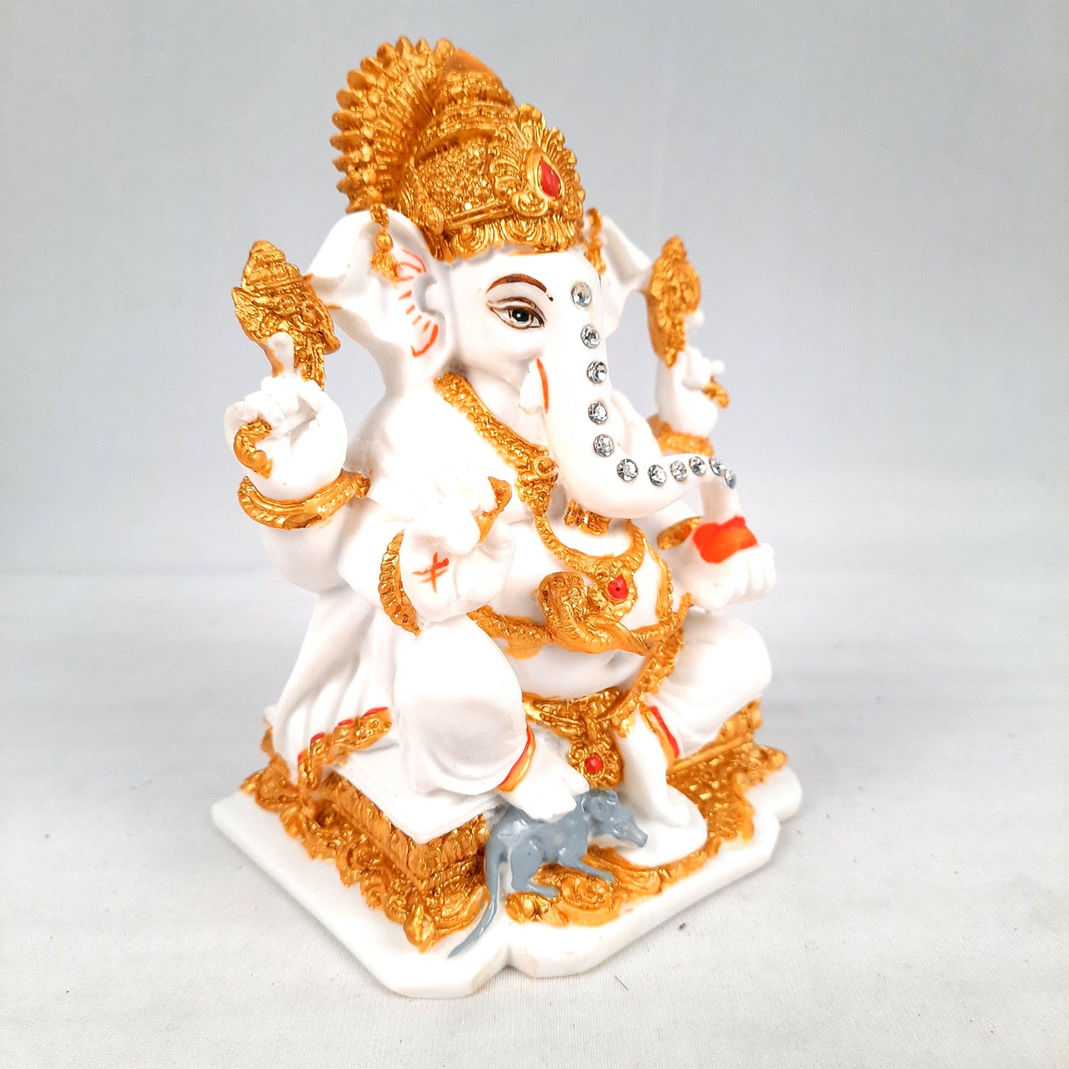 Ganesh Statue With Marble Finish | Exclusive Ganesha Murti | Ganpati Idol - Puja, Home, Office Desk, Table Decor, Diwali Gift - 5 Inch - apkamart #Style_design 2