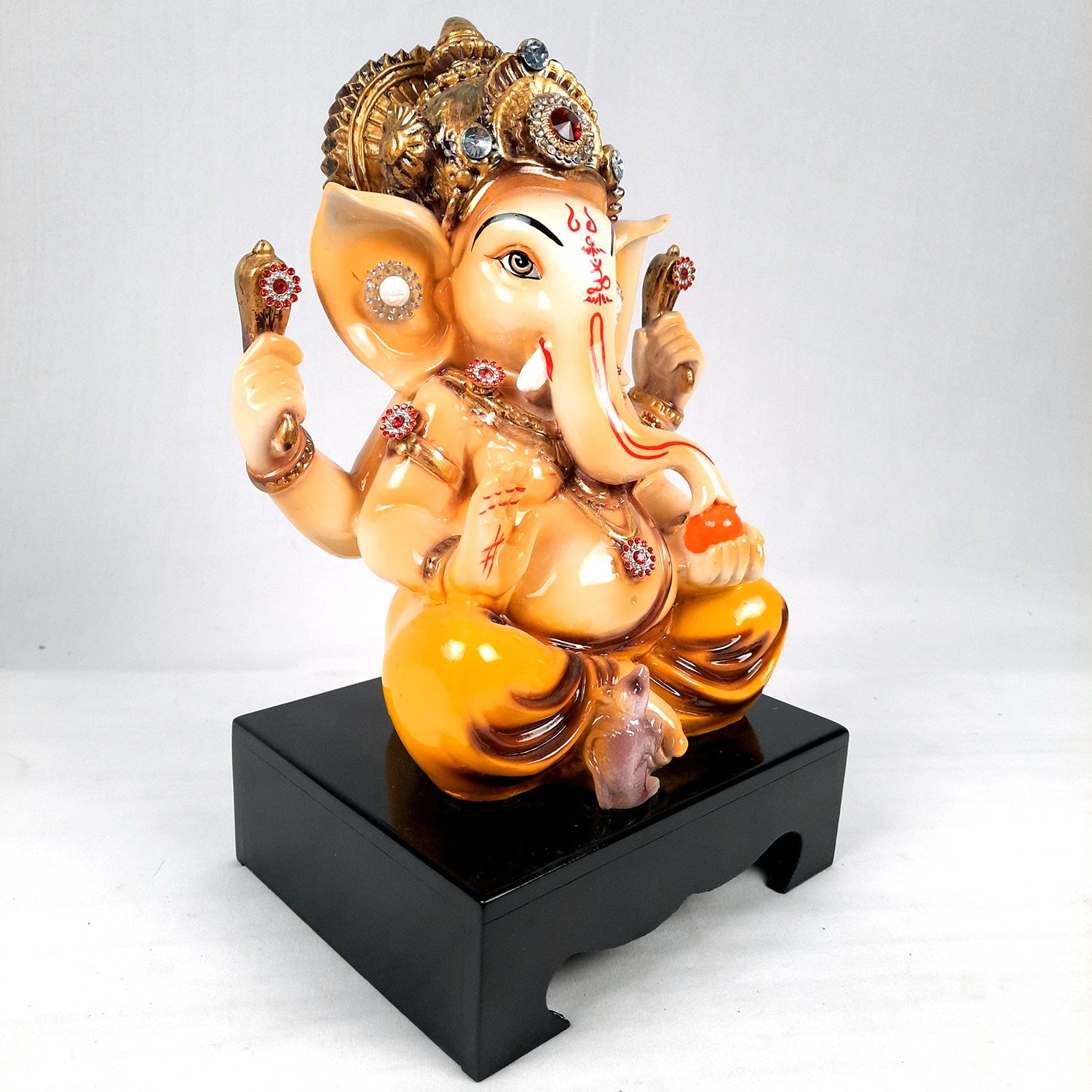 Ganesh Idol | Lord Ganesha Statue Murti - for Puja, Home & Entrance Living Room Decor & Gift - 12 Inch - apkamart #Color_Yellow