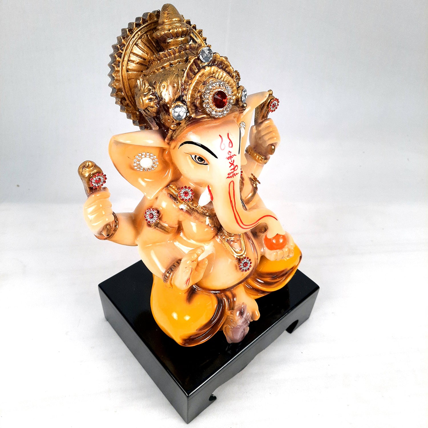 Ganesh Idol | Lord Ganesha Statue Murti - for Puja, Home & Entrance Living Room Decor & Gift - 12 Inch - apkamart #Color_Yellow