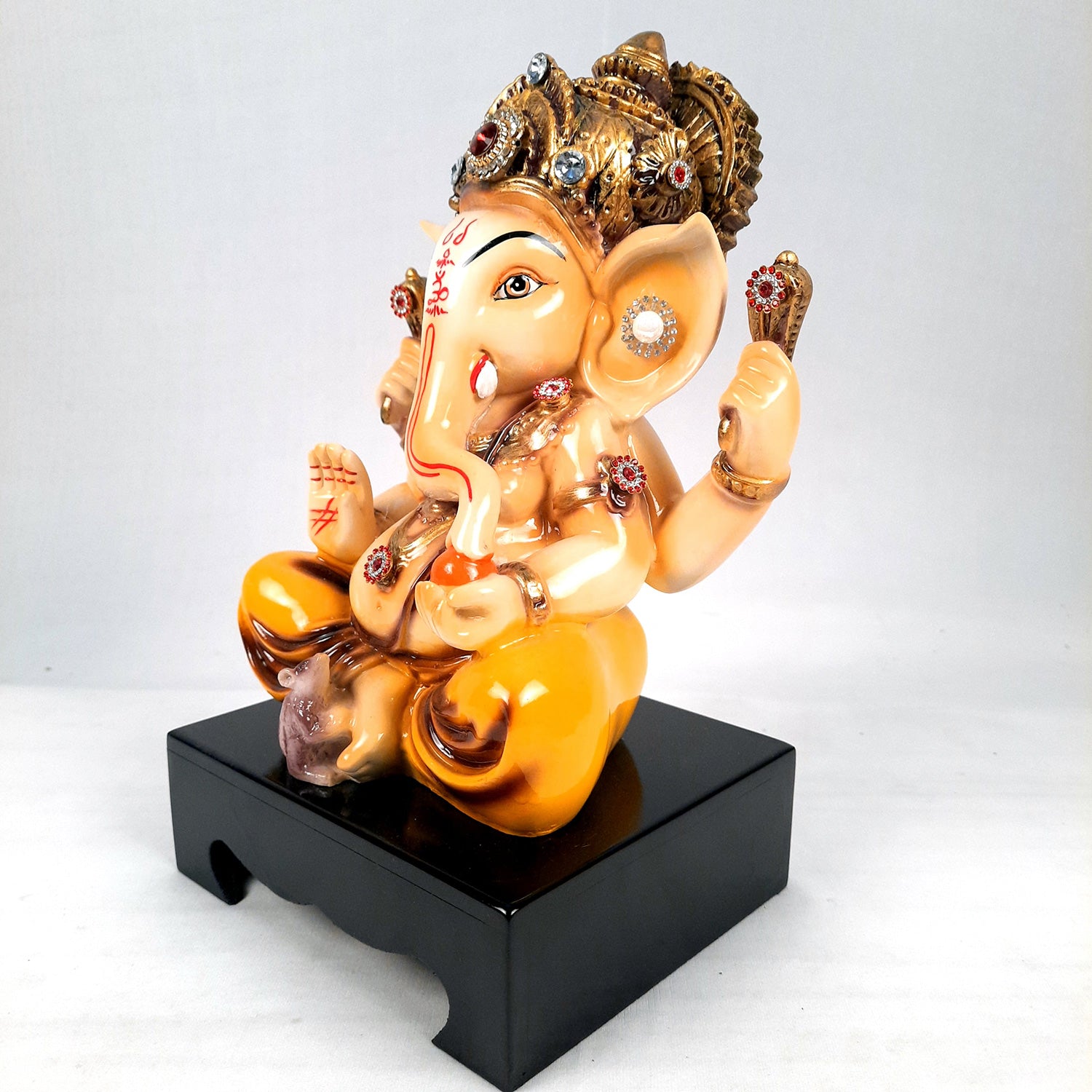 Ganesh Idol | Lord Ganesha Statue Murti - for Puja, Home & Entrance Living Room Decor & Gift - 12 Inch - apkamart #Color_Yellow